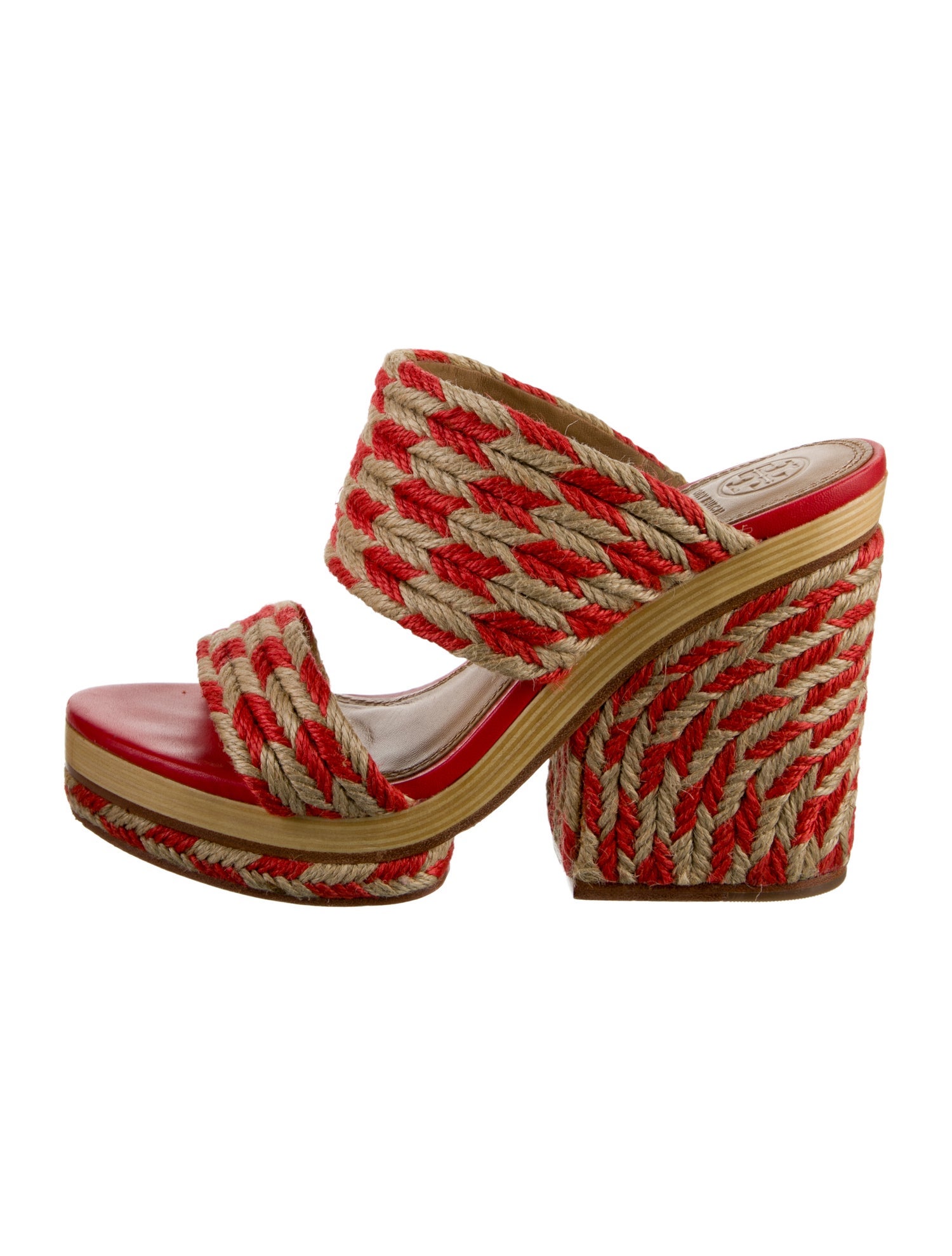 Tory Burch Raffia Printed Slides