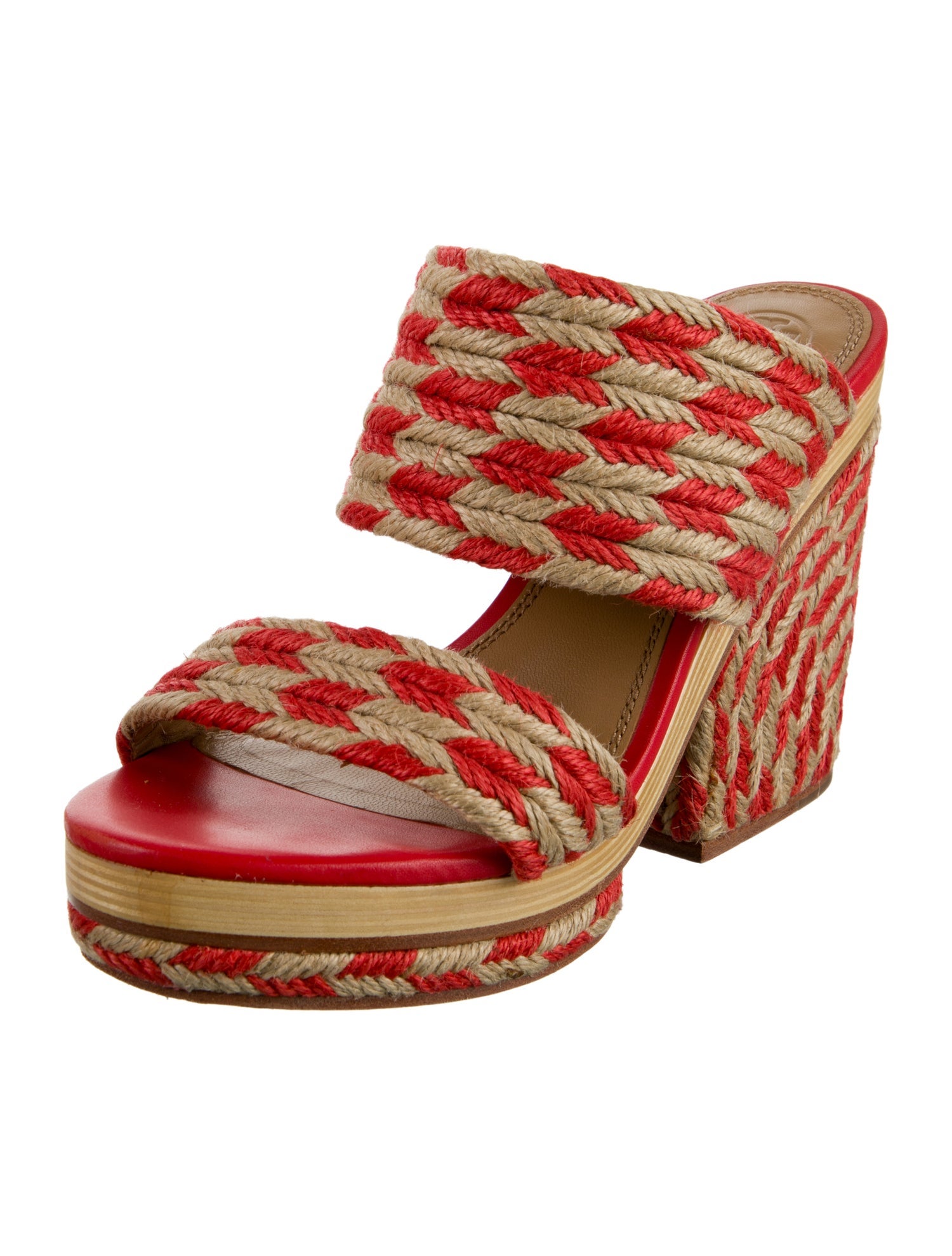 Tory Burch Raffia Printed Slides