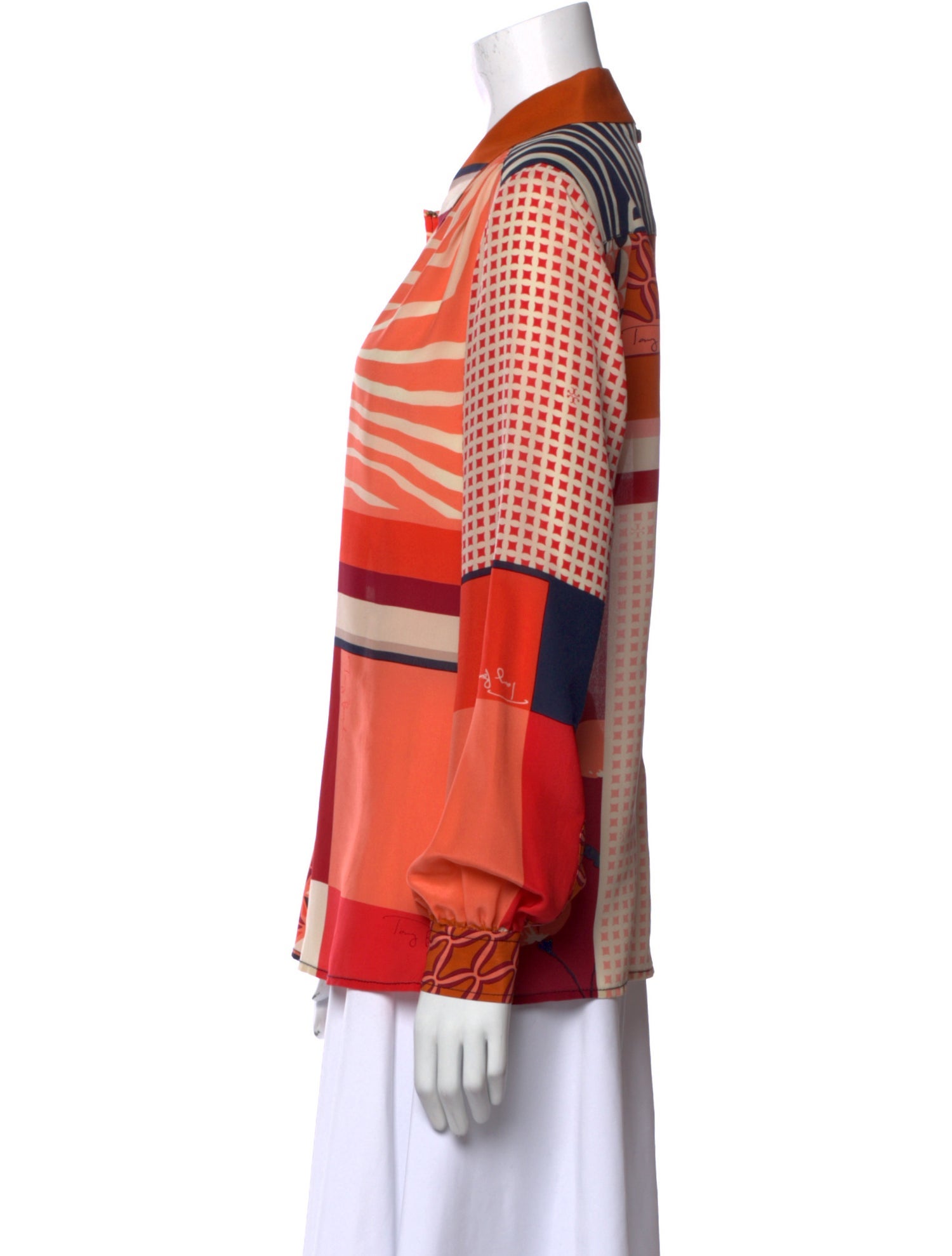 Tory Burch Silk Printed Button-Up Top