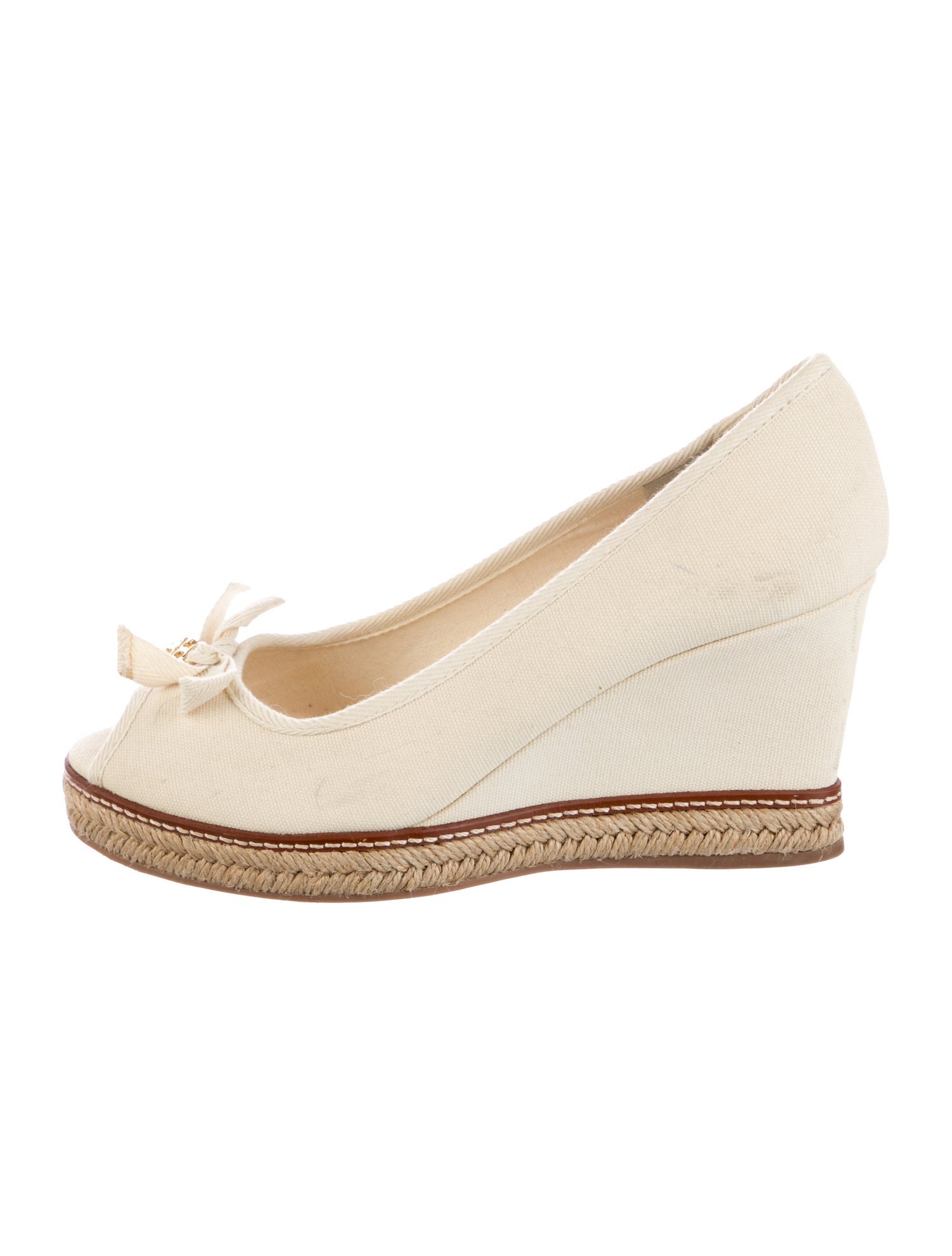 Tory Burch Canvas Bow Accents Pumps