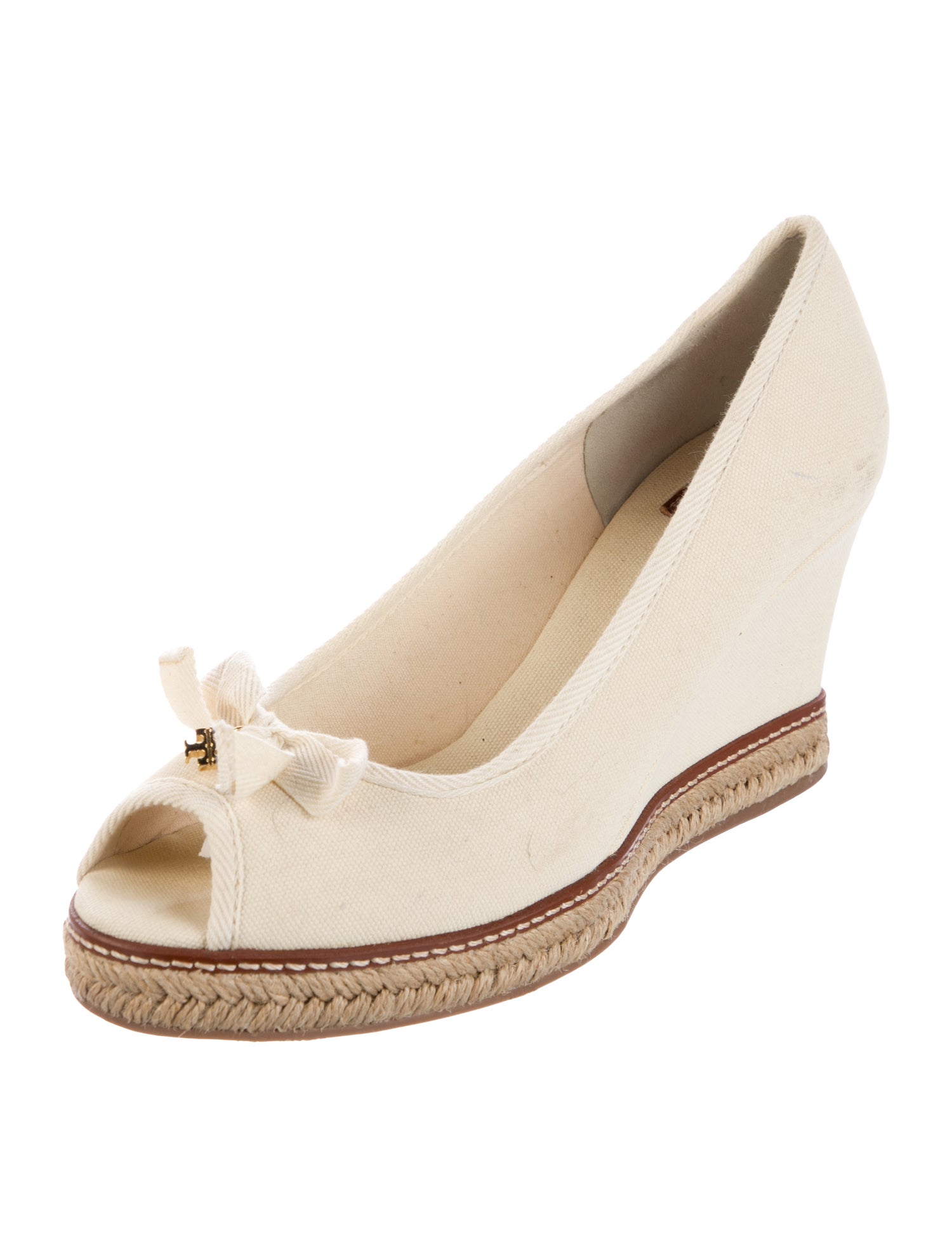 Tory Burch Canvas Bow Accents Pumps