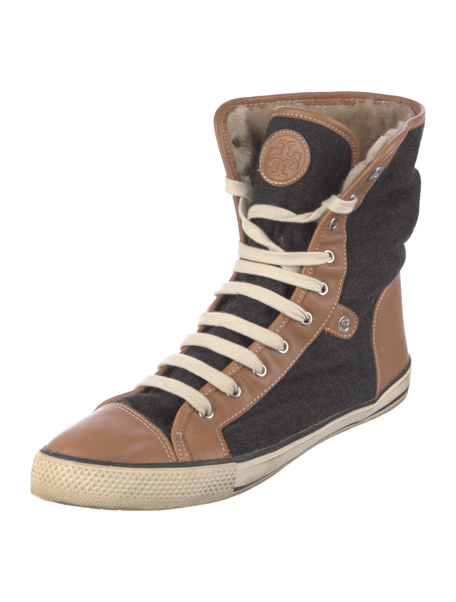 Tory Burch Wool Colorblock Pattern Wedge Sneakers