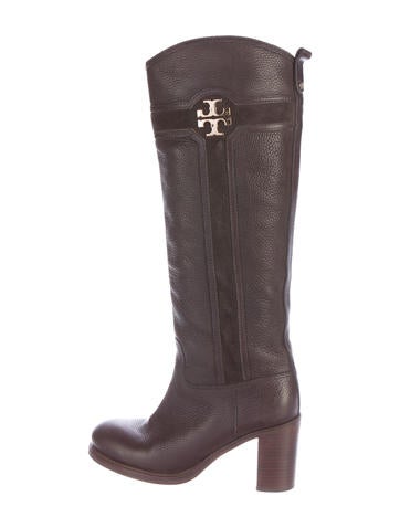 Tory Burch Logo-Embellished Knee-High Boots
