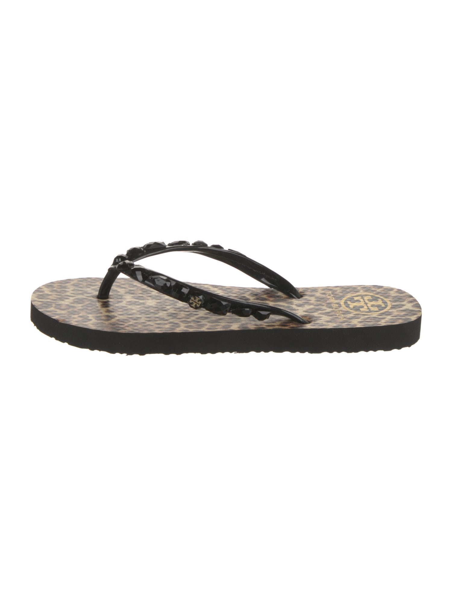 Tory Burch Rubber Animal Print Flip Flops