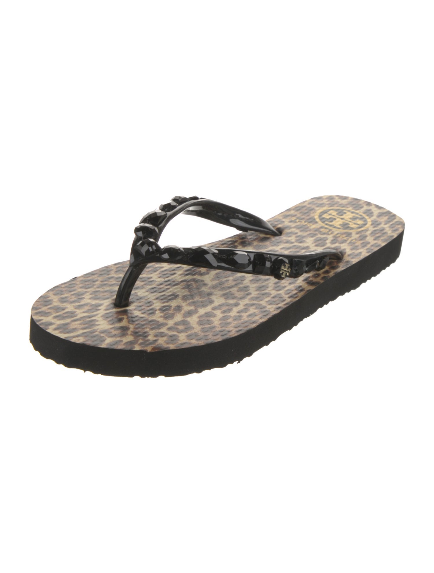 Tory Burch Rubber Animal Print Flip Flops