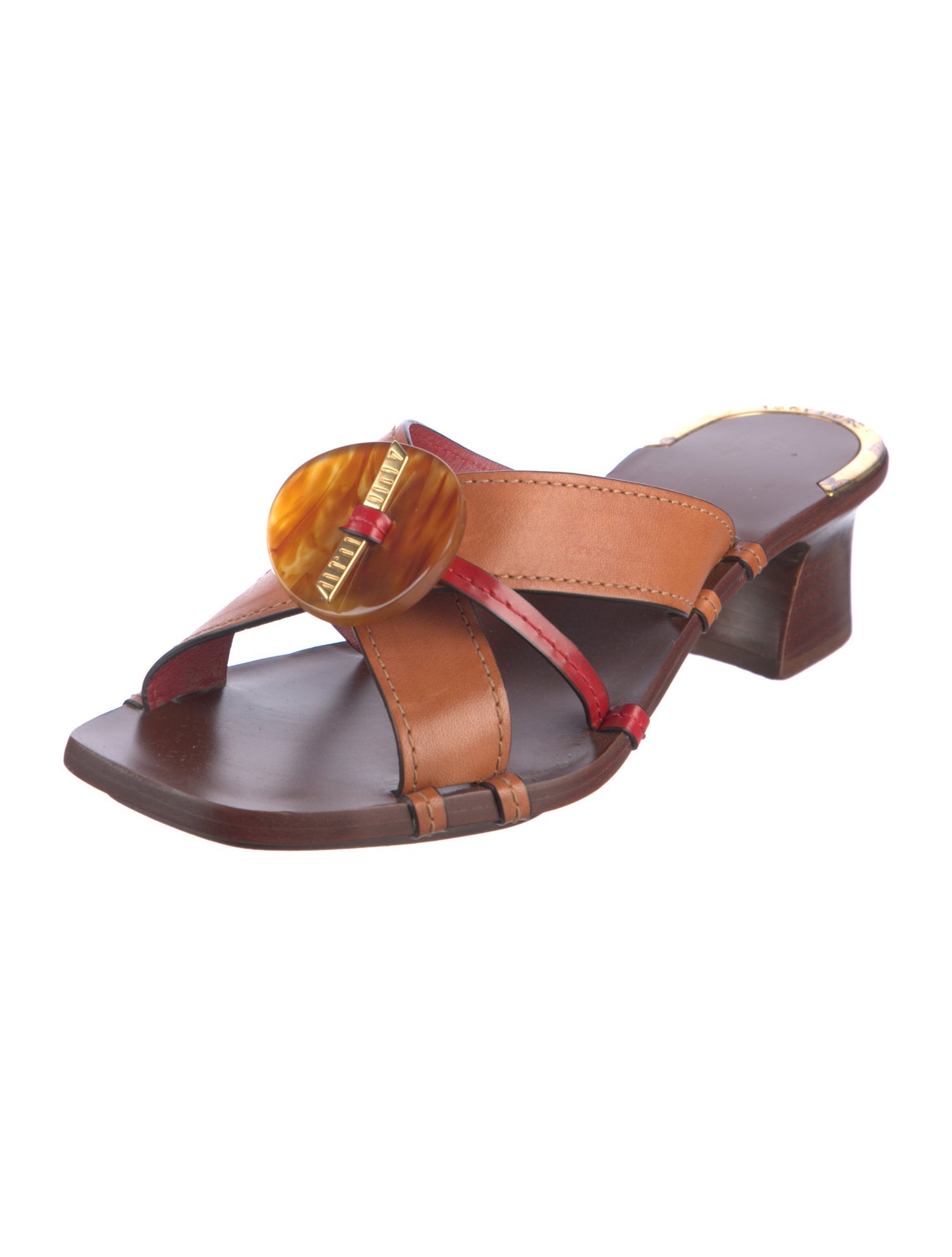 Tory Burch Leather Printed Slides