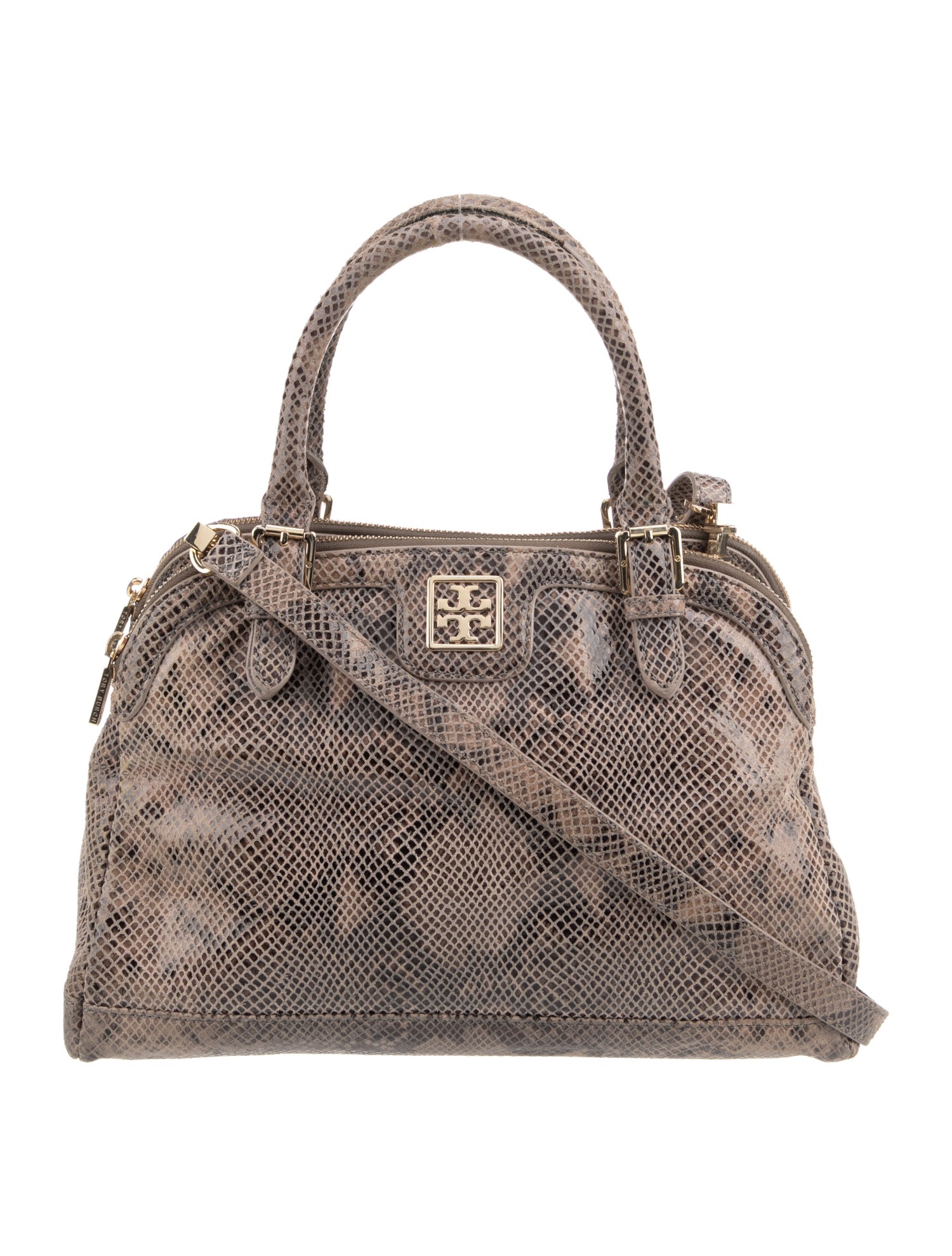 Tory Burch Embossed Leather Top Handle Bag