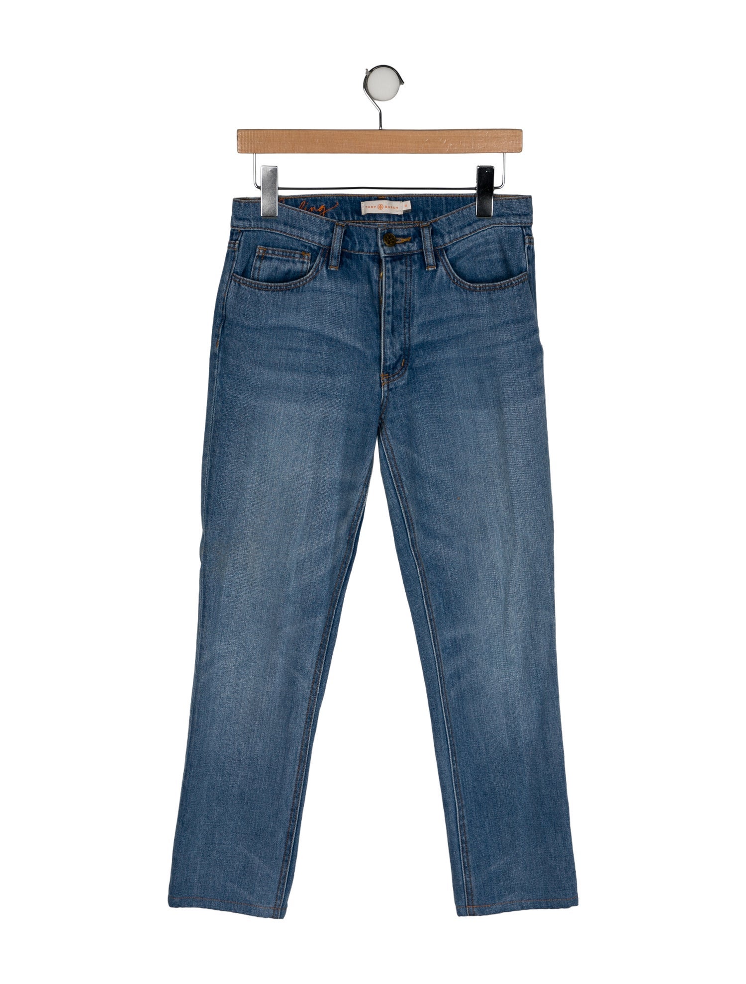 Tory Burch High-Rise Straight Leg Jeans
