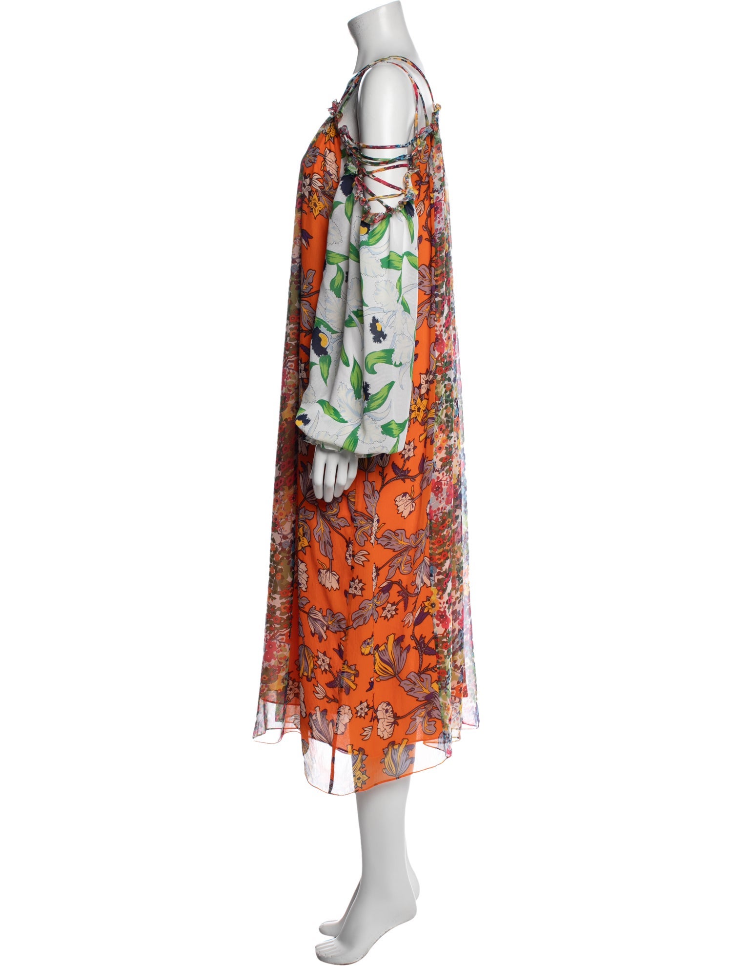 Tory Burch Floral Print Midi Length Dress