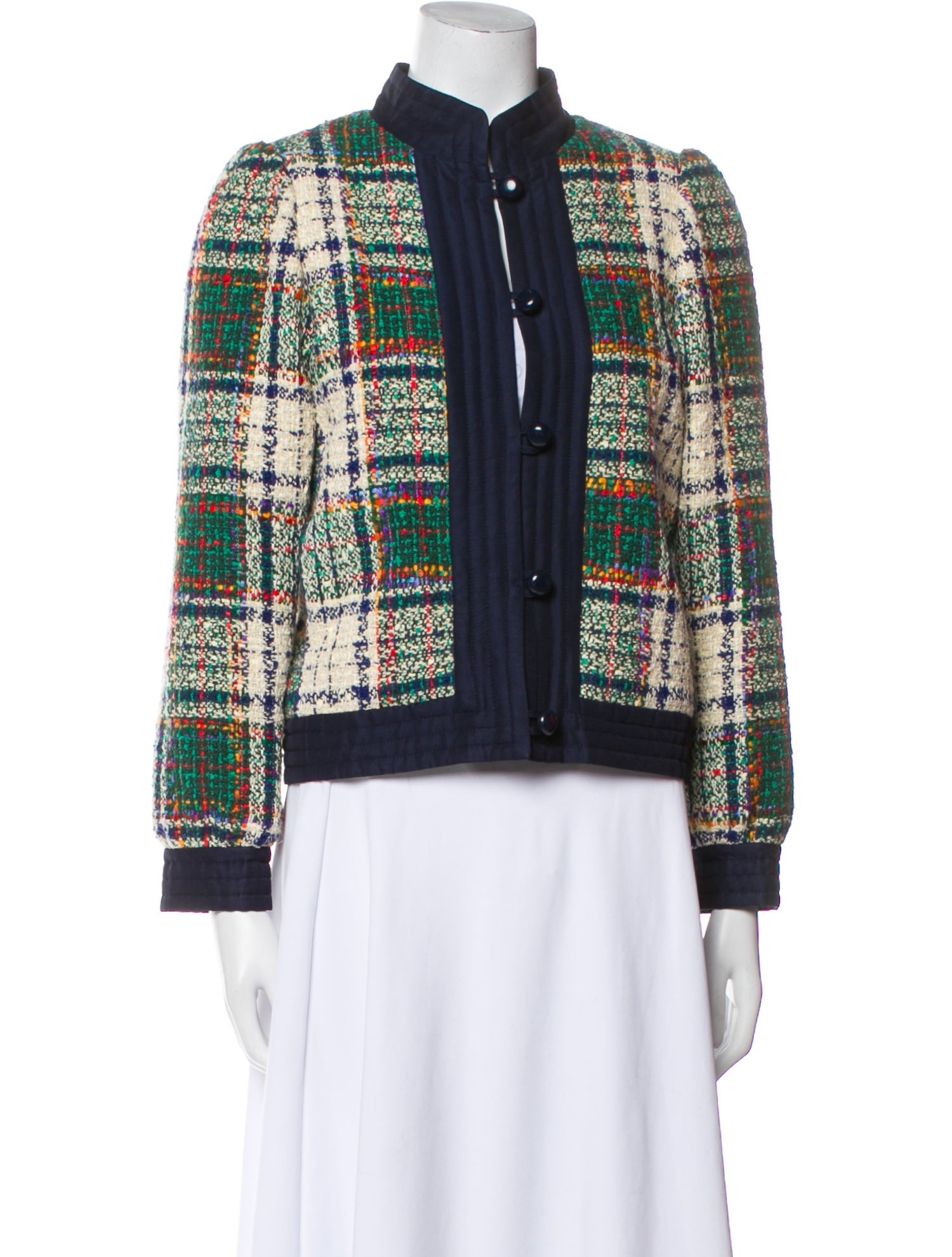 Tory Burch Plaid Print Jacket