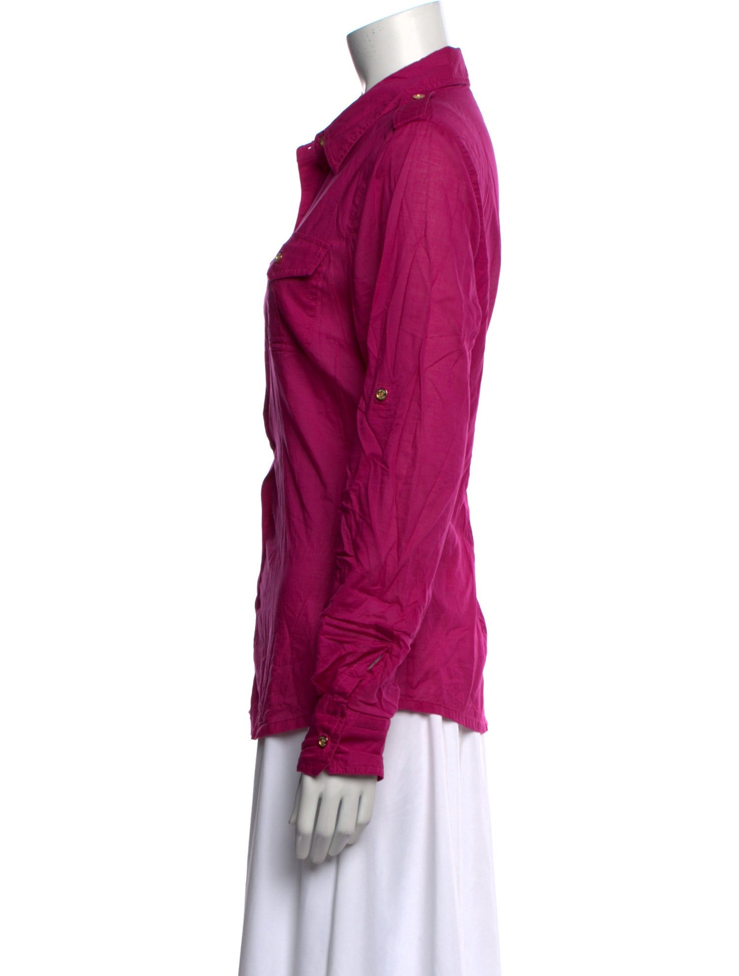 Tory Burch Long Sleeve Button-Up Top