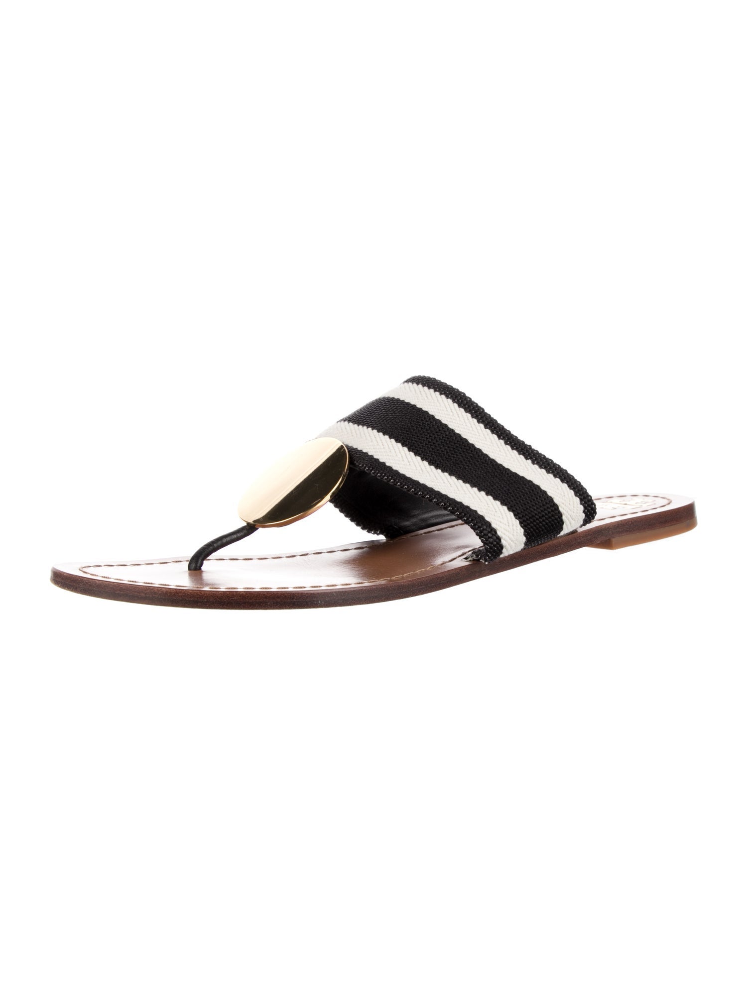 Tory Burch Leather Colorblock Pattern Slides