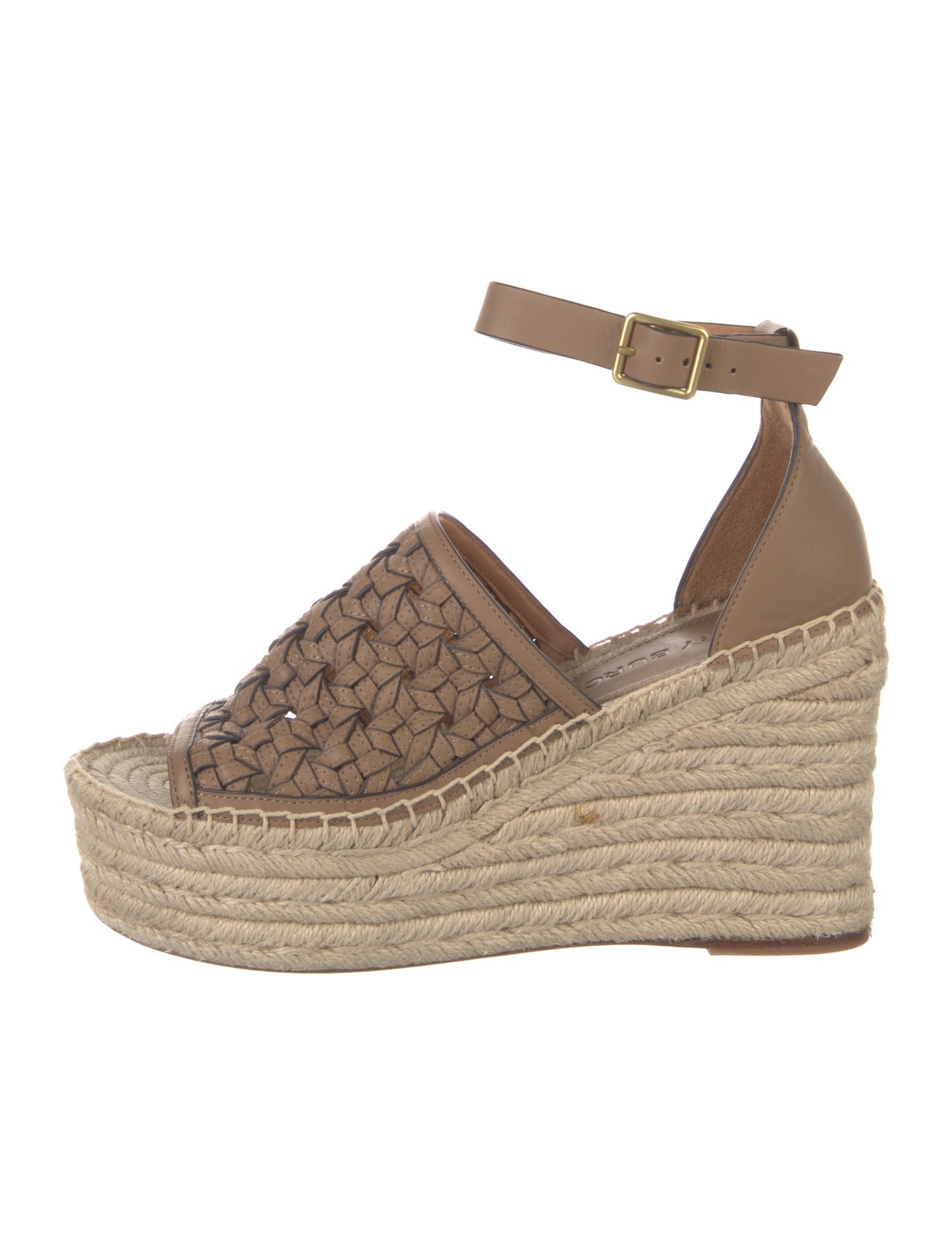 Tory Burch Leather Whipstitch Trim Espadrilles