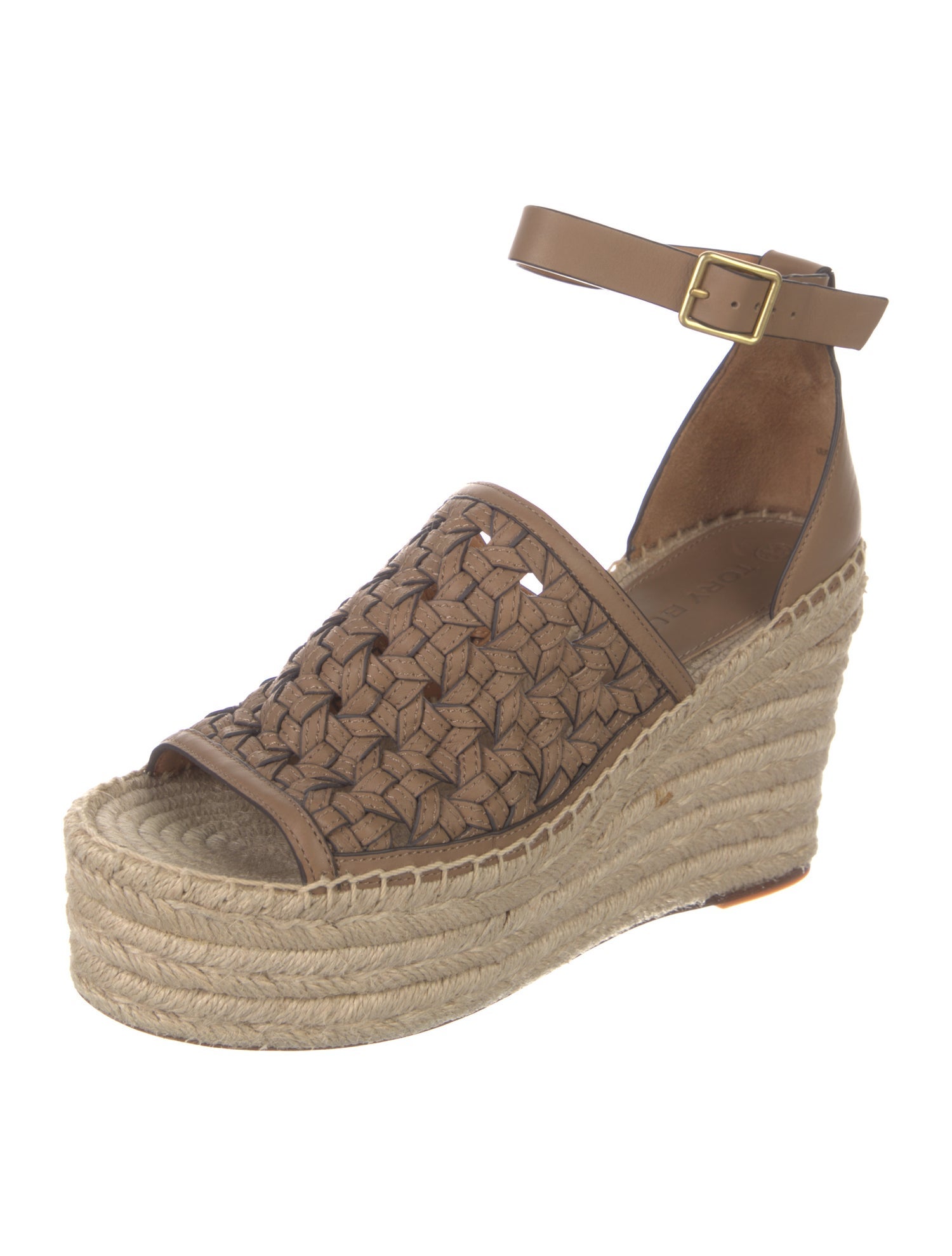Tory Burch Leather Whipstitch Trim Espadrilles