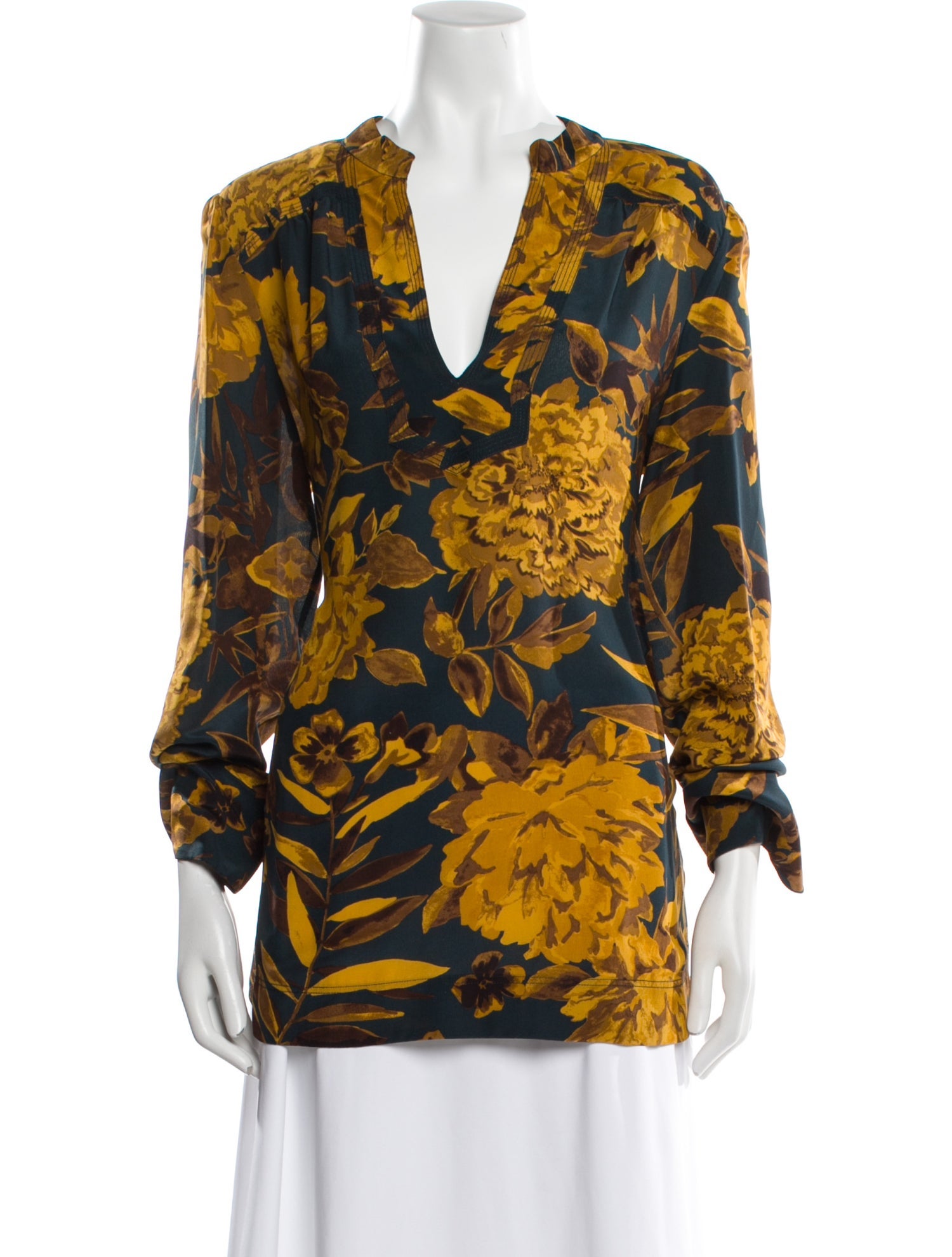 Tory Burch Silk Floral Print Blouse