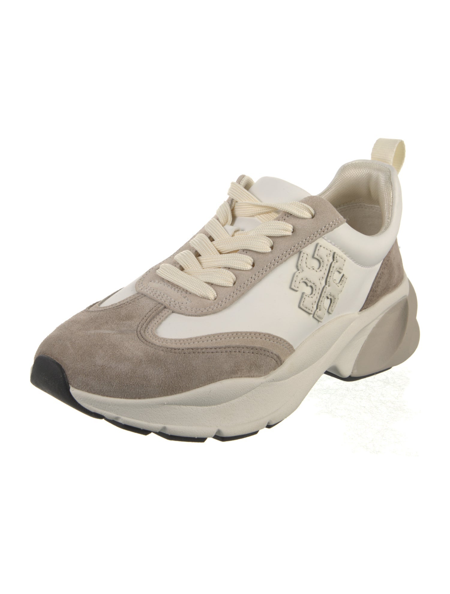 Tory Burch Suede Colorblock Pattern Sneakers