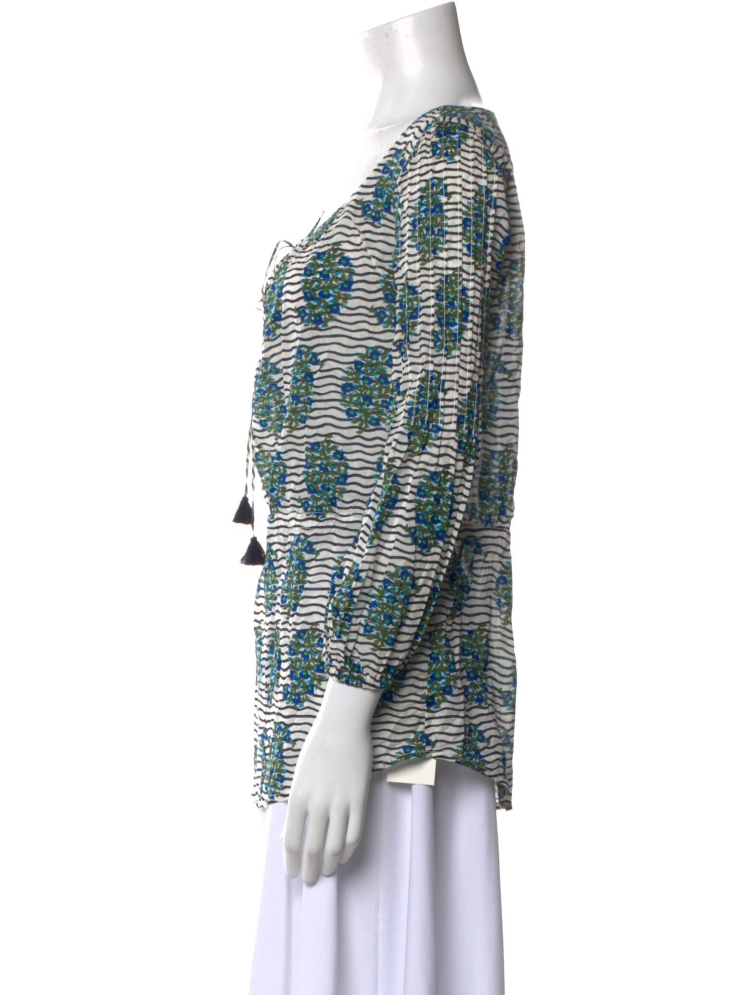 Tory Burch Printed Scoop Neck Blouse