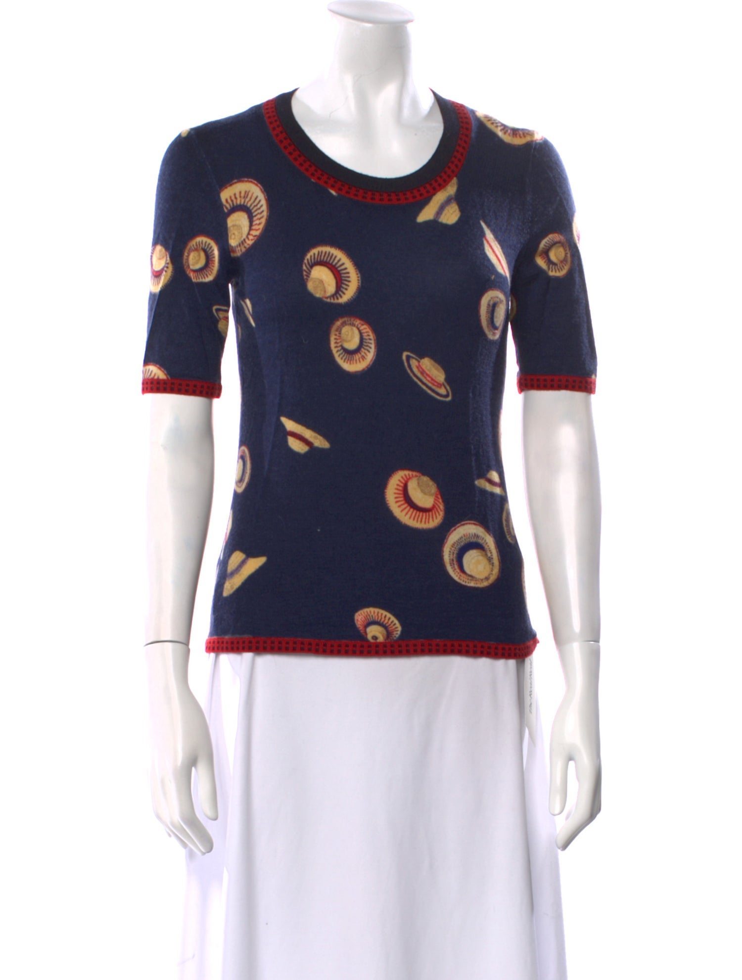 Tory Burch Merino Wool Printed Sweater