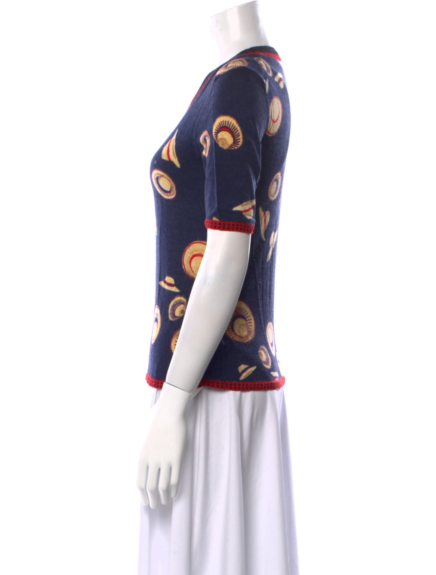 Tory Burch Merino Wool Printed Sweater