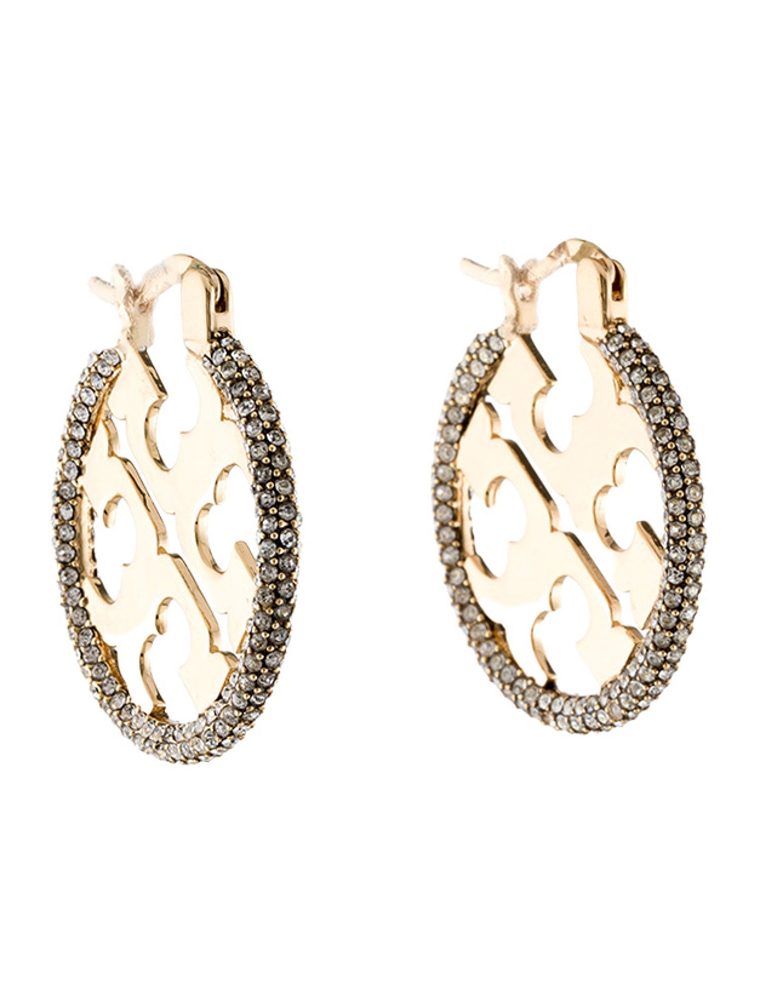 Tory Burch Crystal Miller Hoop Earrings