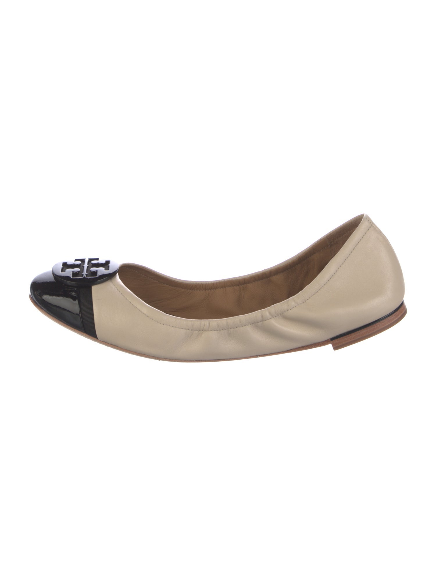Tory Burch Leather Grosgrain Trim Ballet Flats