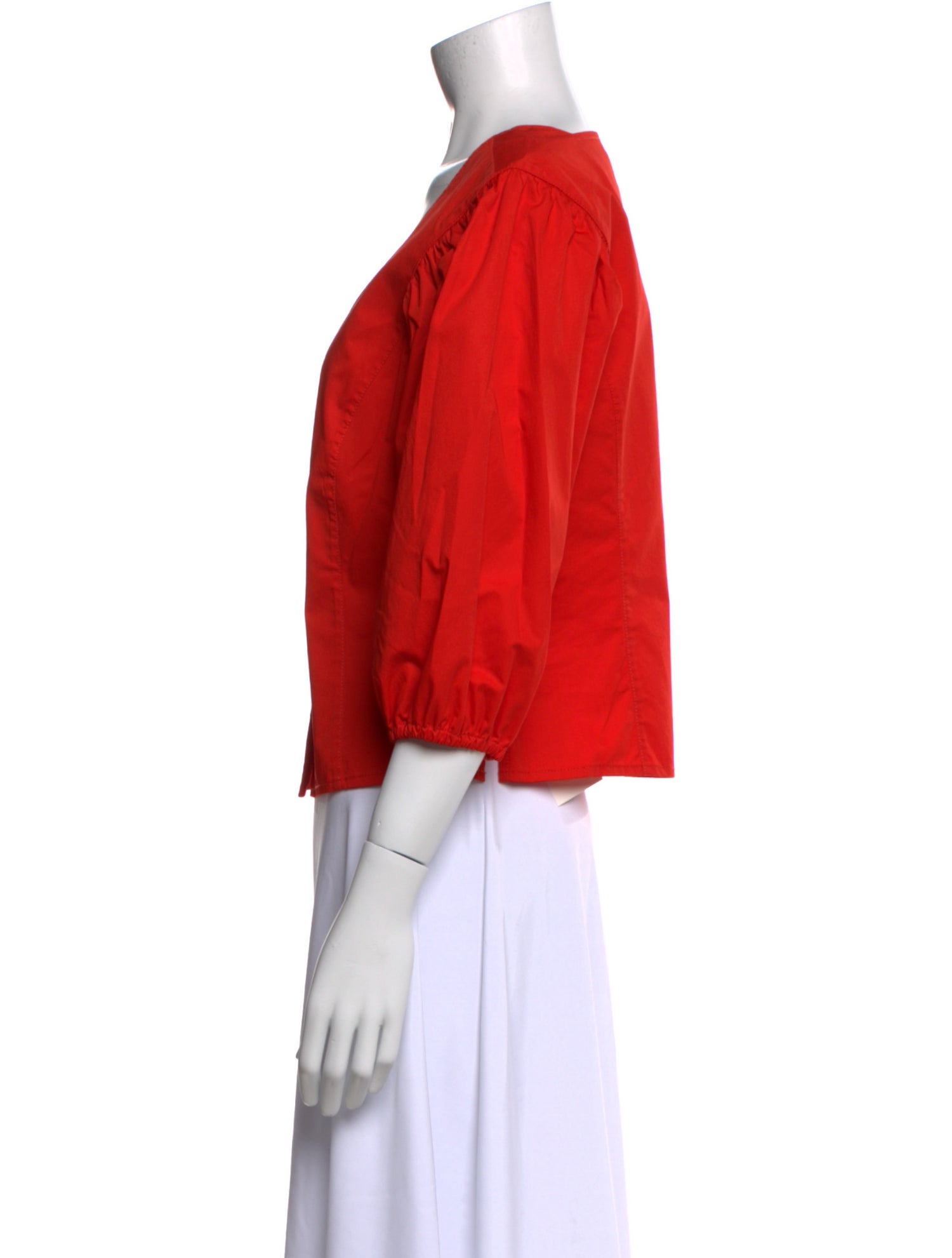 Tory Burch V-Neck Three-Quarter Sleeve Button-Up Top