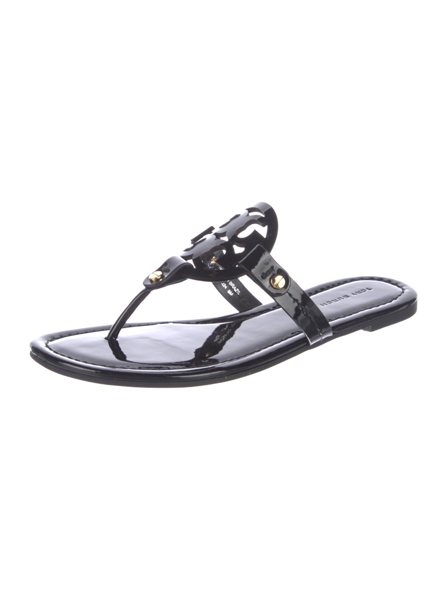 Tory Burch Patent Leather T-Strap Sandals