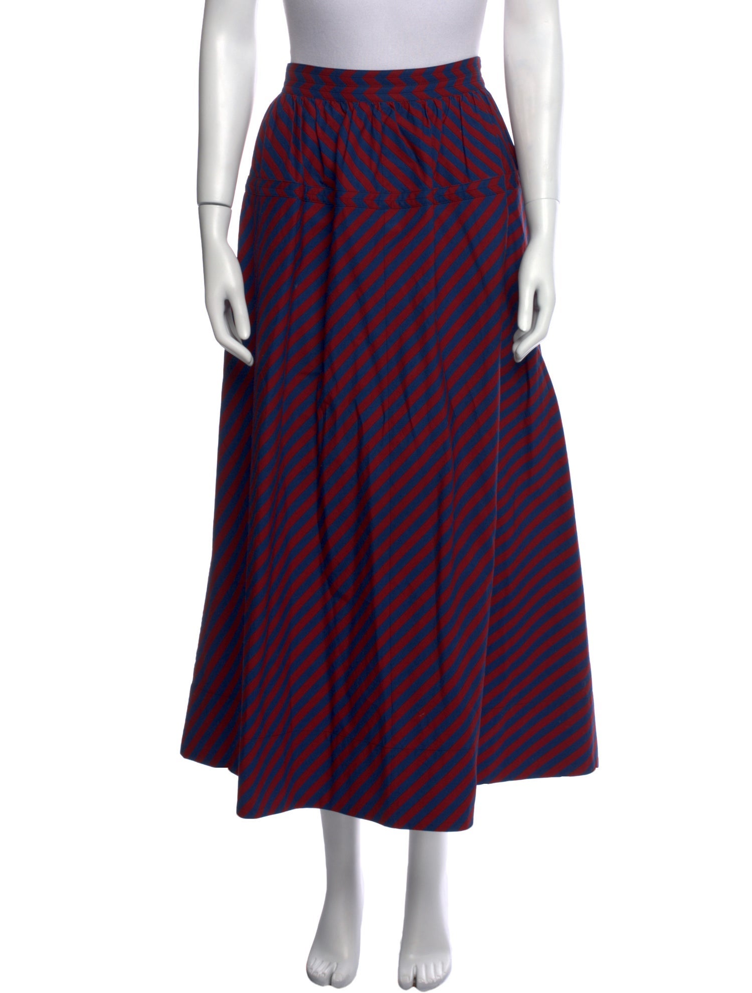 Tory Burch Striped Midi Length Skirt