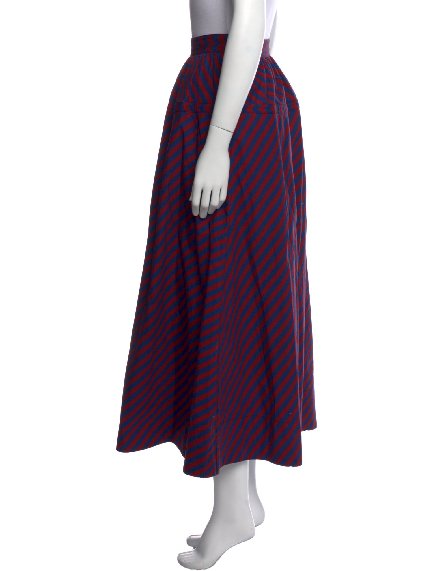 Tory Burch Striped Midi Length Skirt
