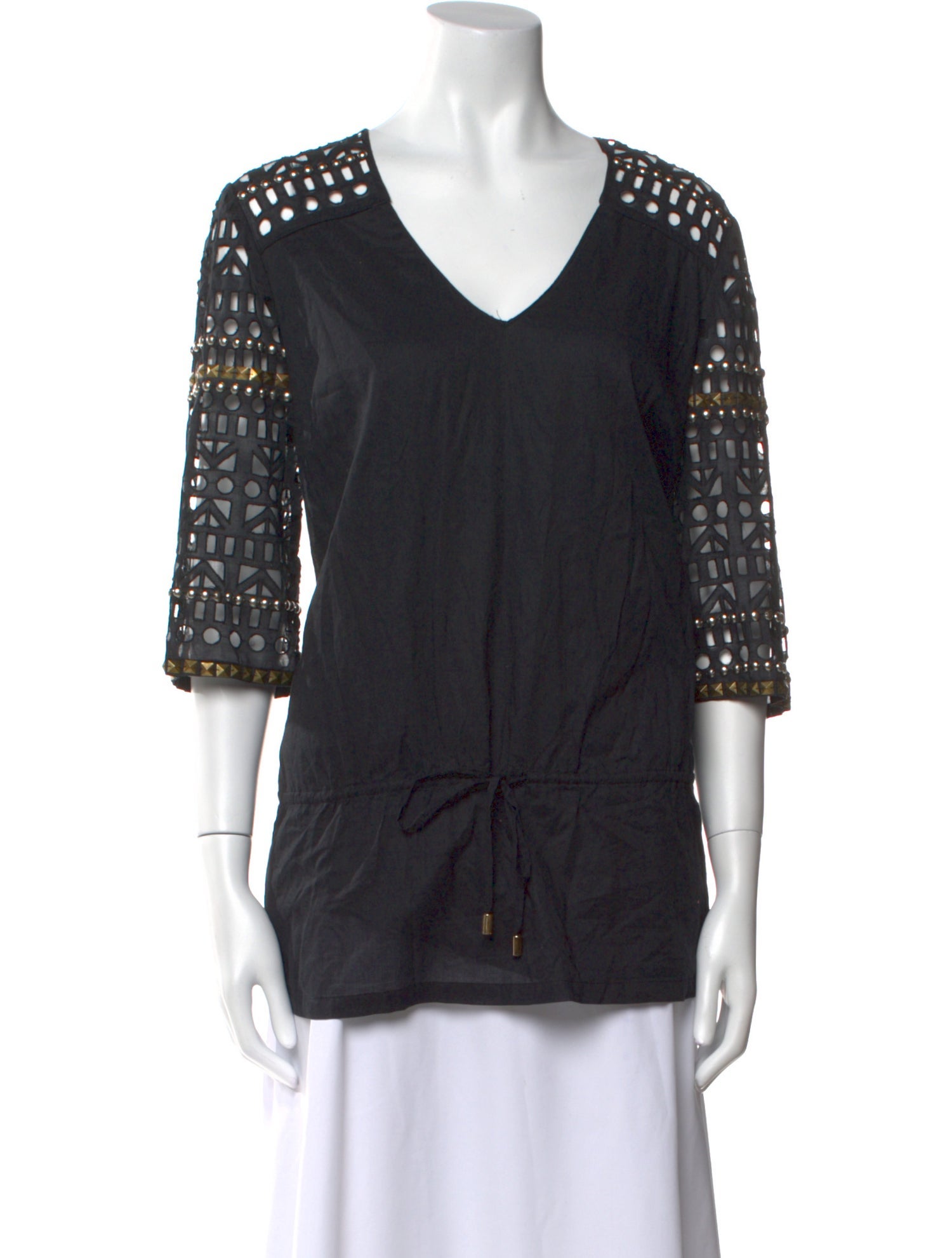 Tory Burch V-Neck Three-Quarter Sleeve Tunic