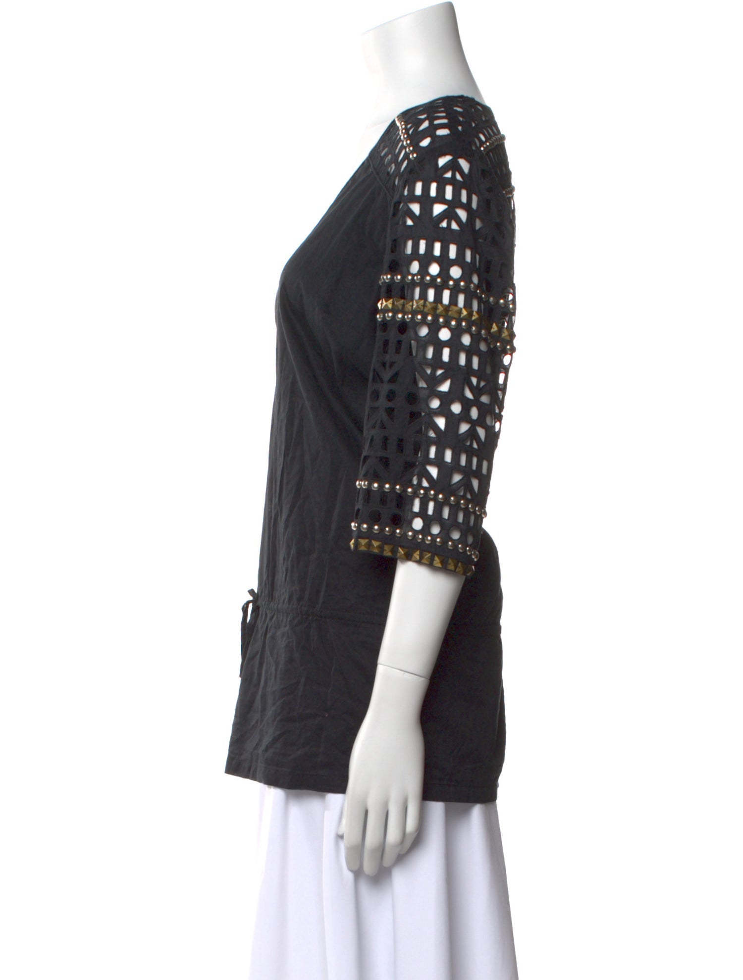 Tory Burch V-Neck Three-Quarter Sleeve Tunic