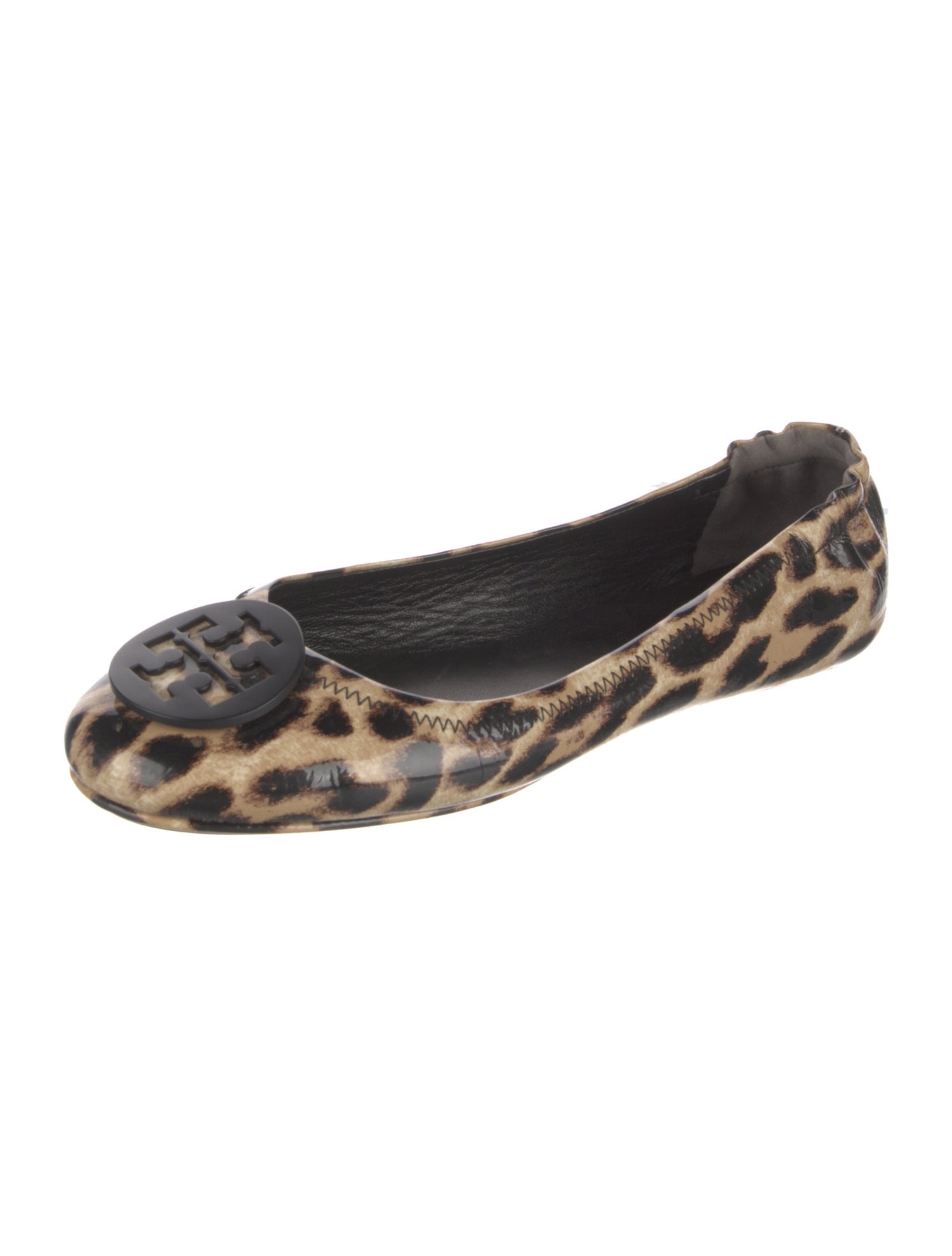 Tory Burch Patent Leather Animal Print Flats