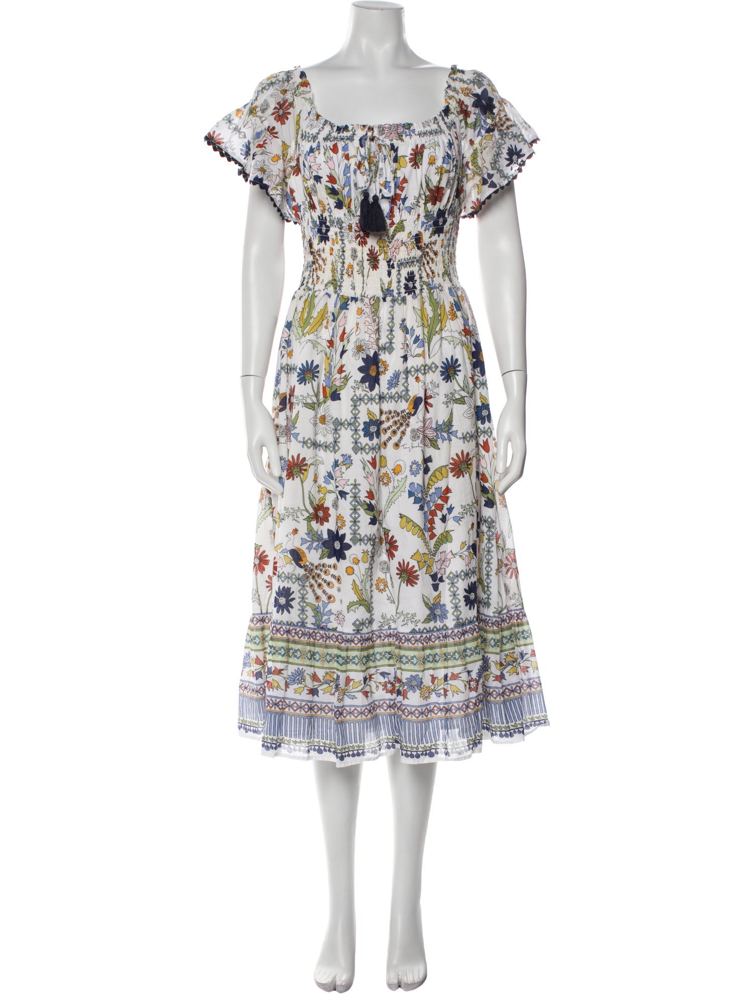 Tory Burch Floral Print Midi Length Dress