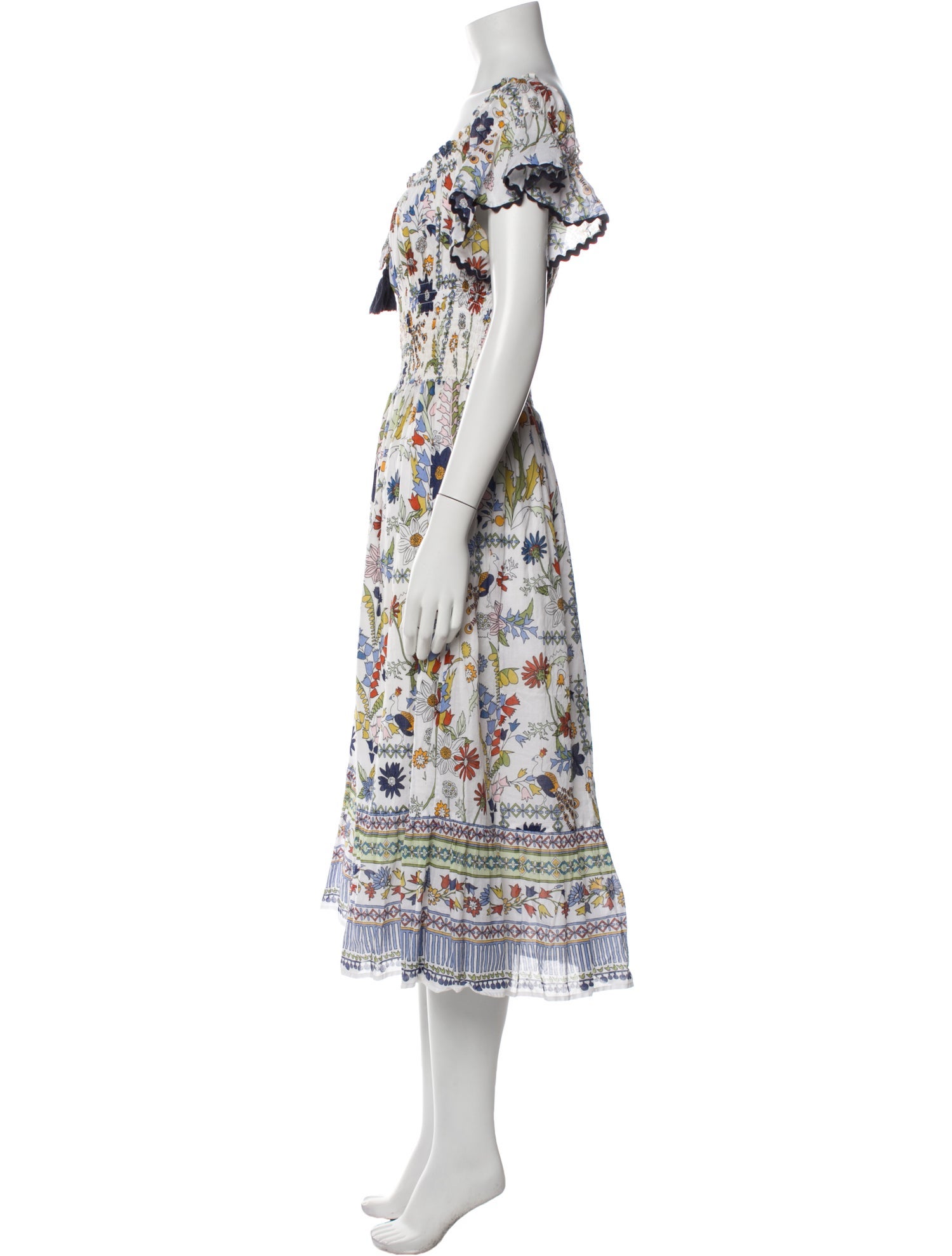 Tory Burch Floral Print Midi Length Dress