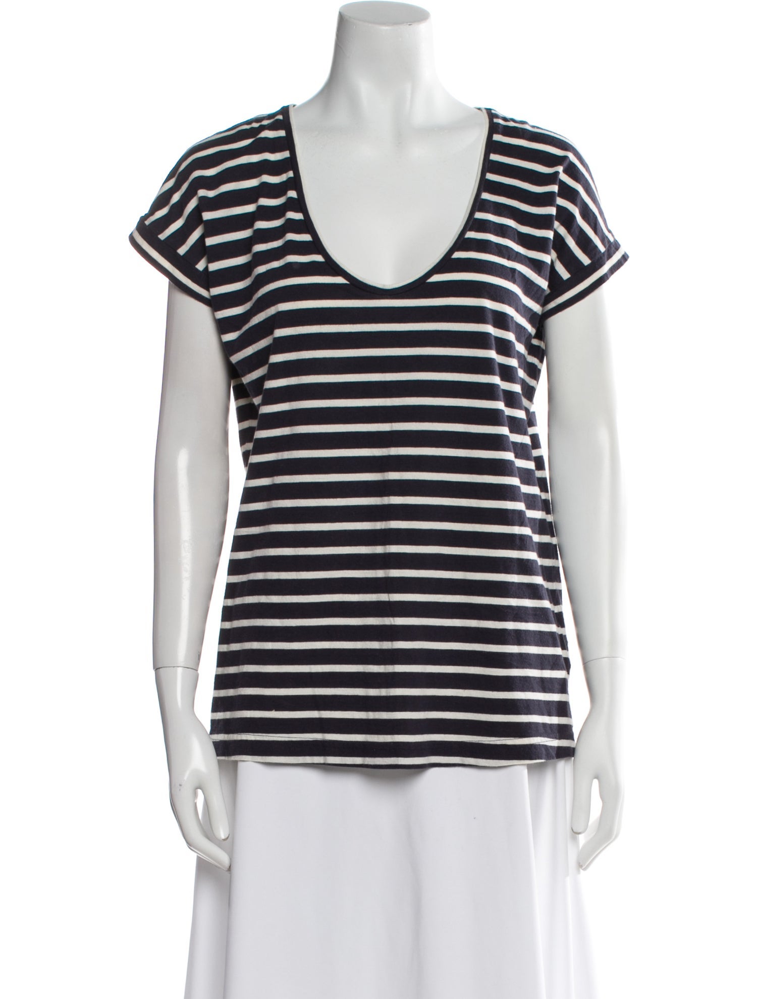 Tory Burch Striped V-Neck T-Shirt