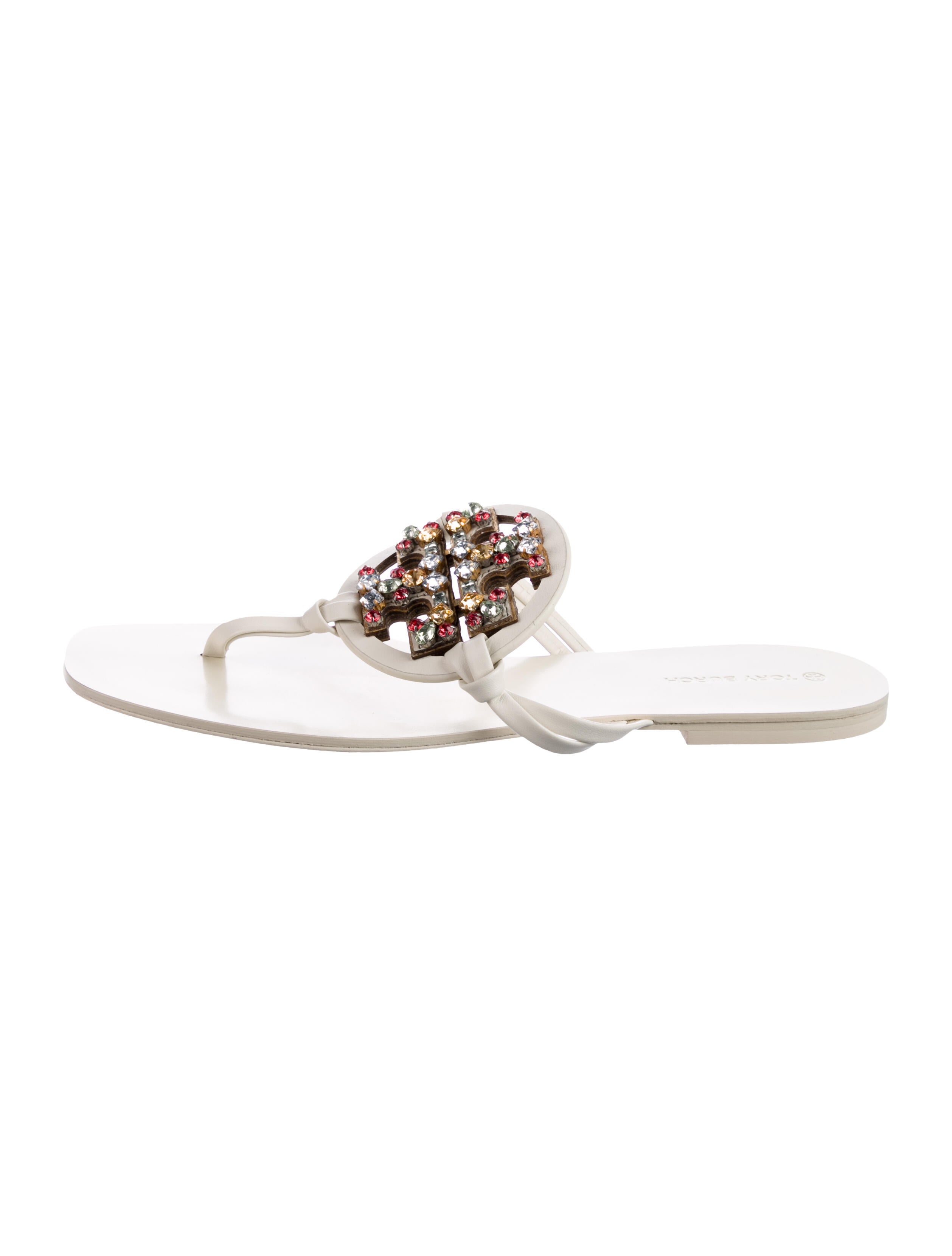 Tory Burch Leather Patterned Slides