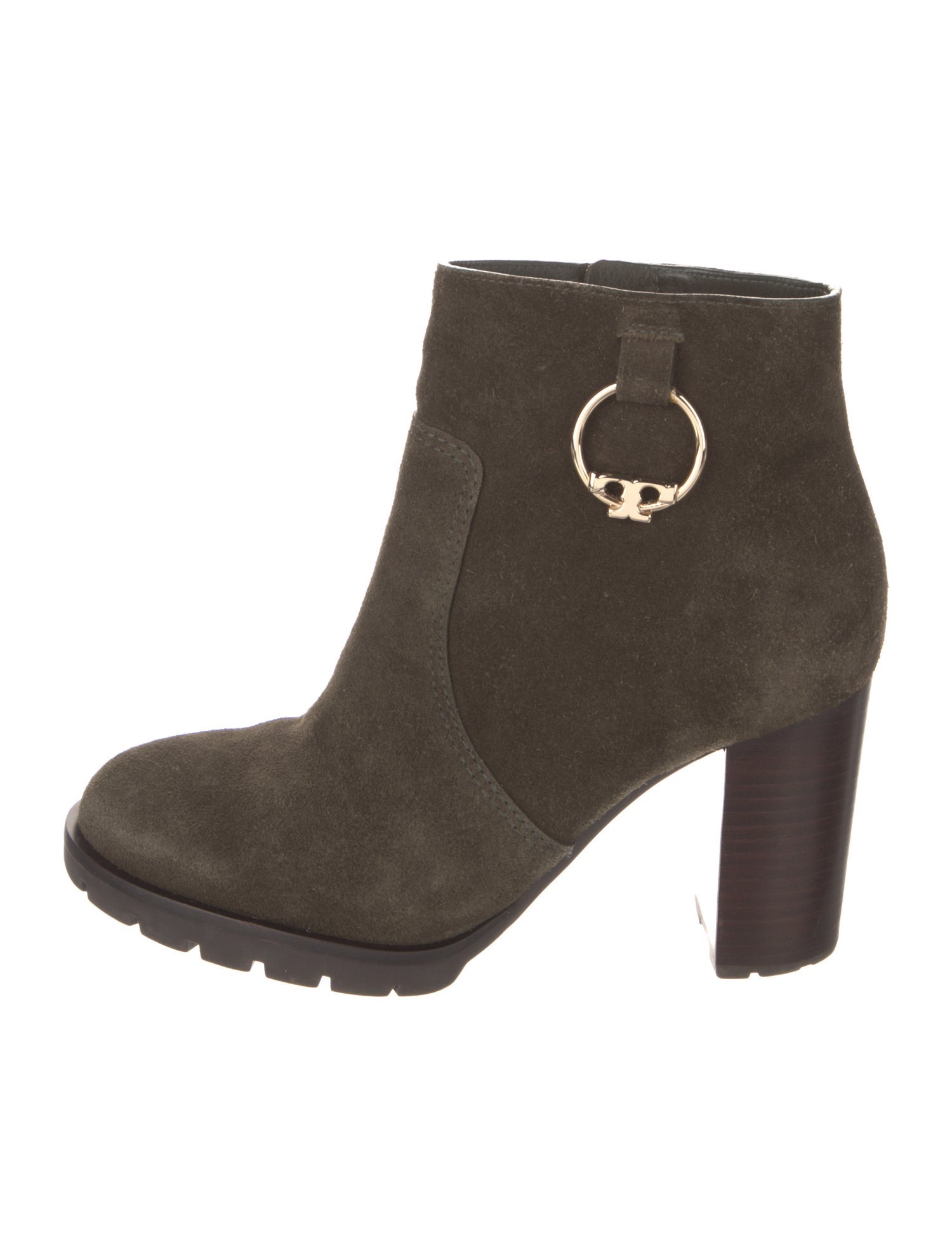 Tory Burch Suede Colorblock Pattern Boots