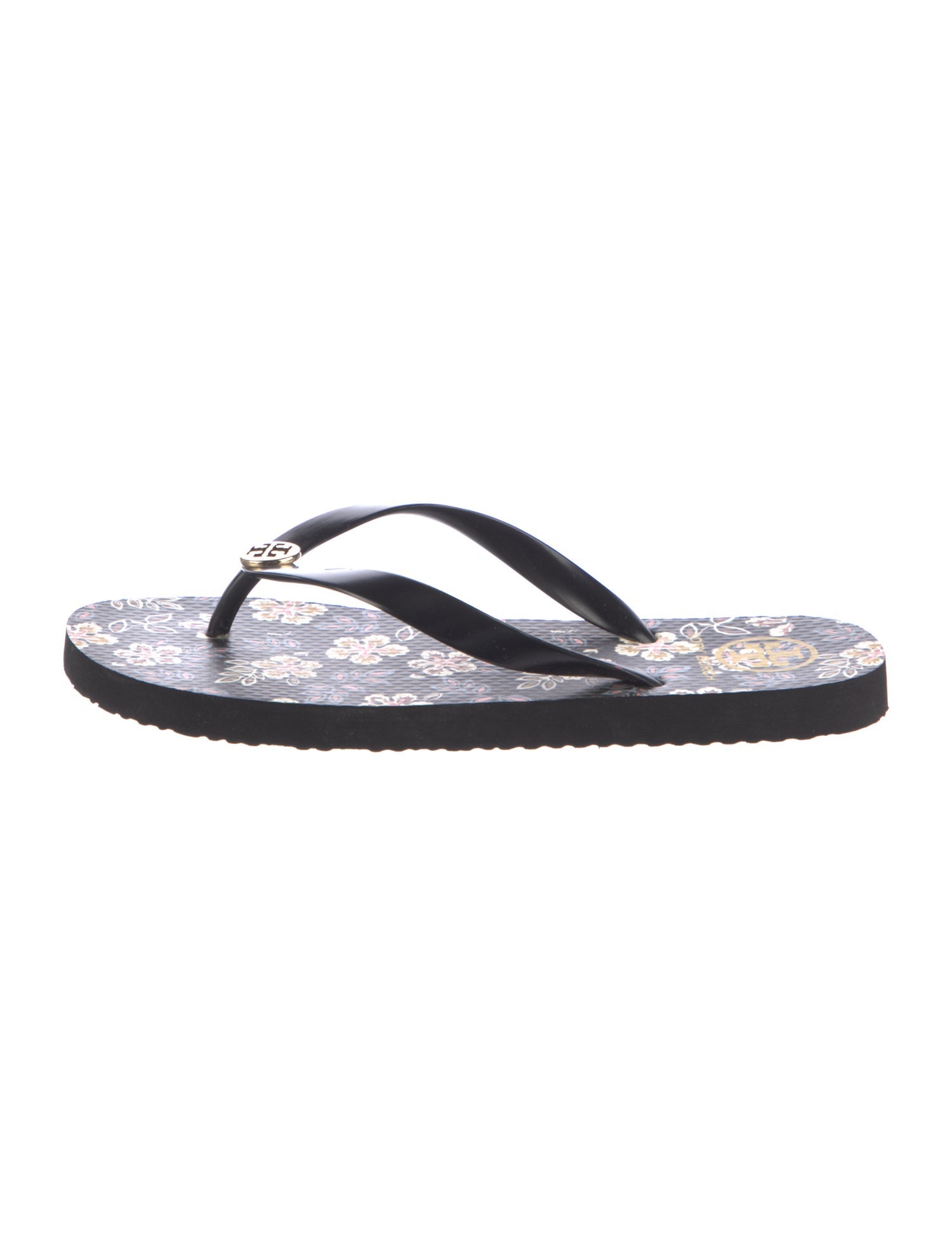 Tory Burch Rubber Floral Print Flip Flops