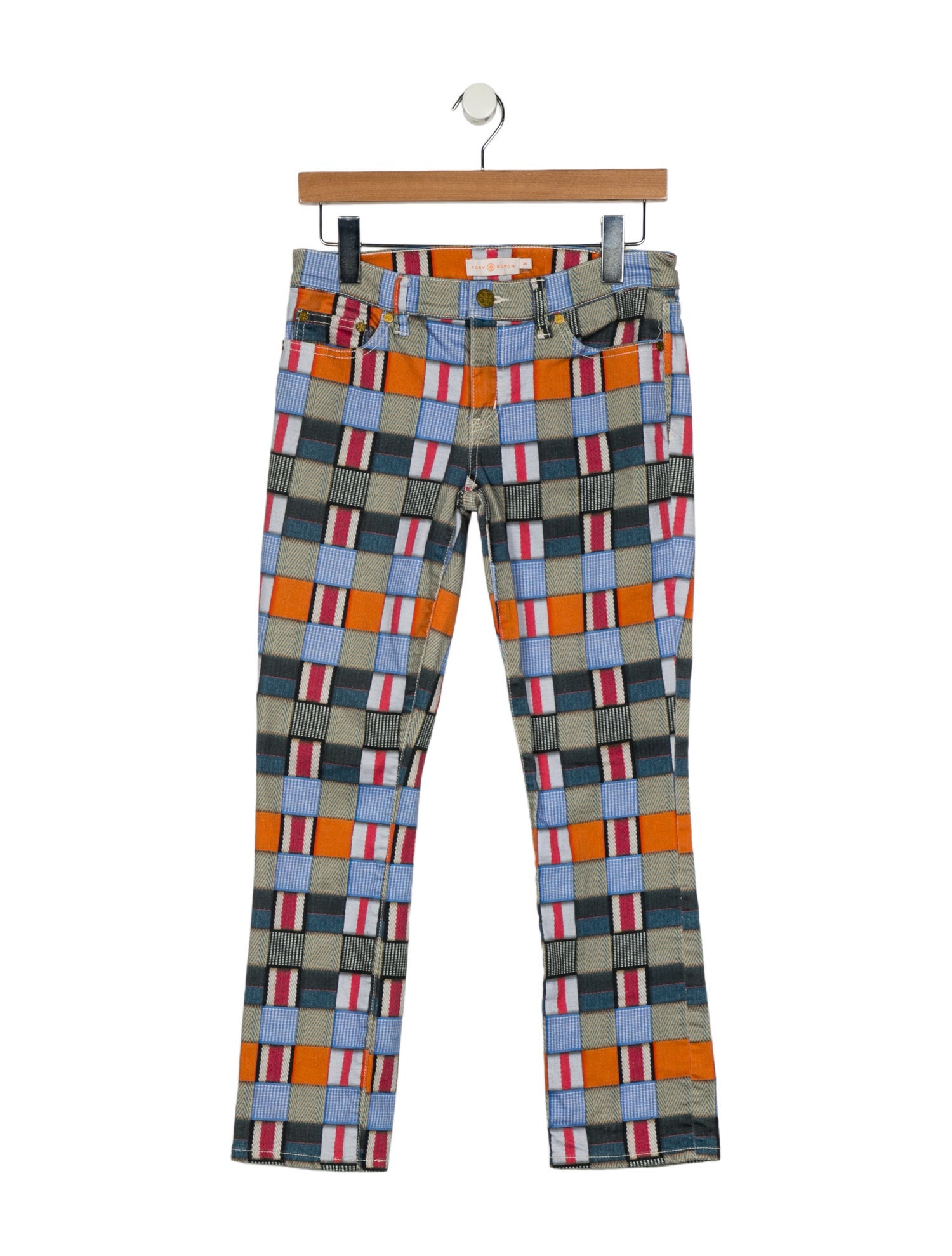 Tory Burch Mid-Rise Straight Leg Jeans