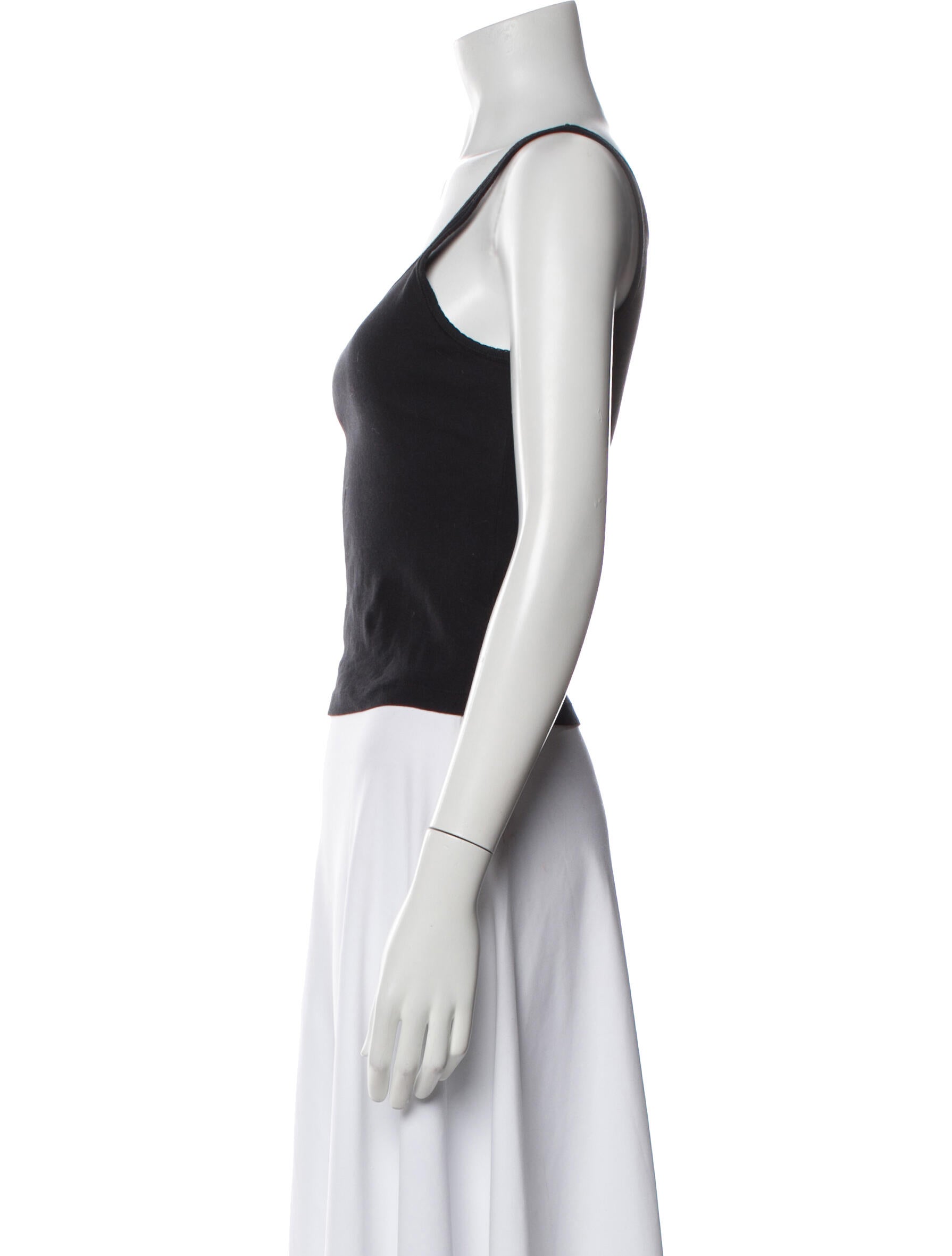 Tory Burch Scoop Neck Sleeveless Crop Top