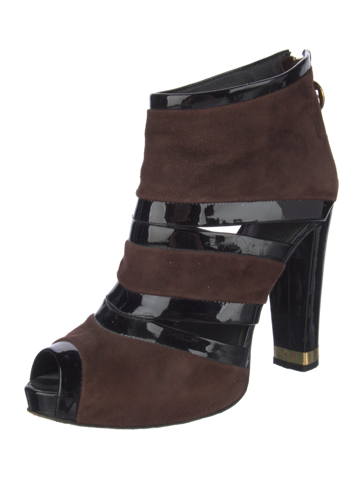 Tory Burch Suede Colorblock Pattern Pumps