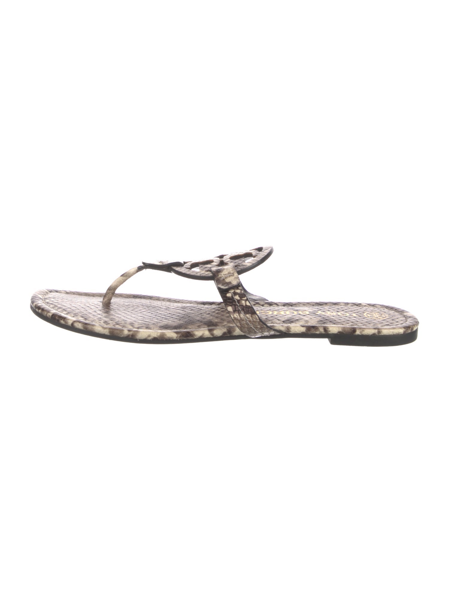 Tory Burch Leather Animal Print Slides