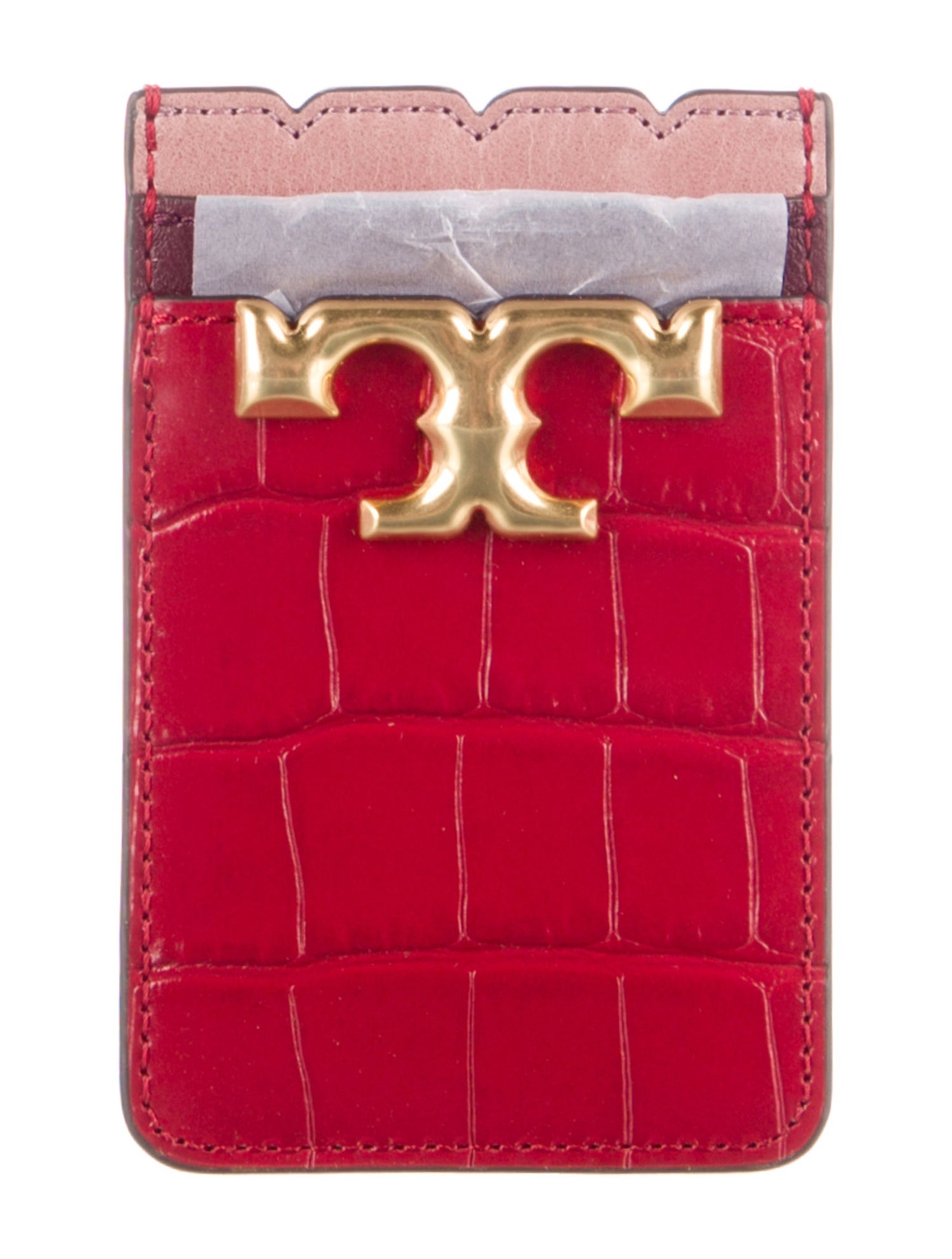 Tory Burch Embossed Leather Card Holder w/ Tags