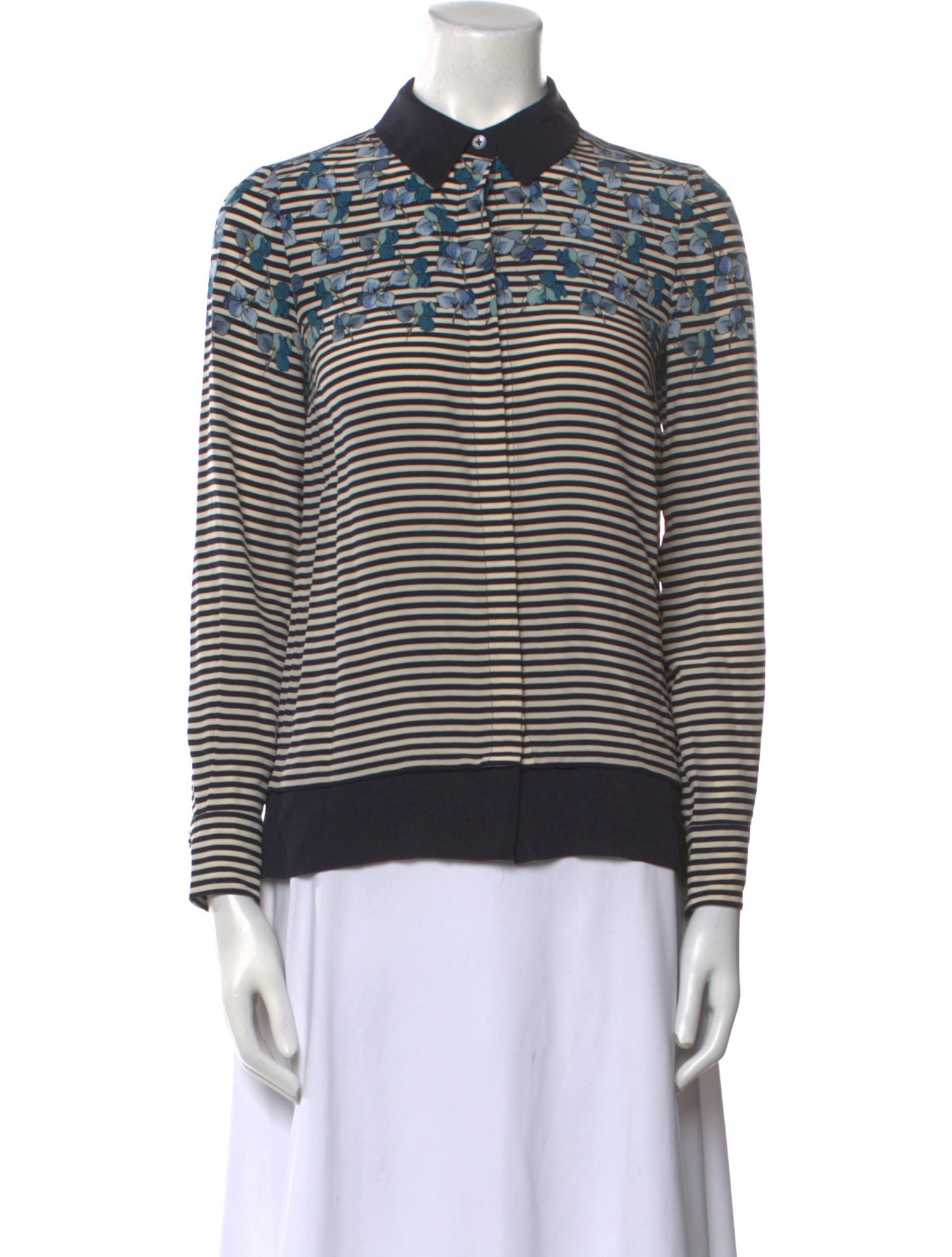 Tory Burch Silk Striped Top