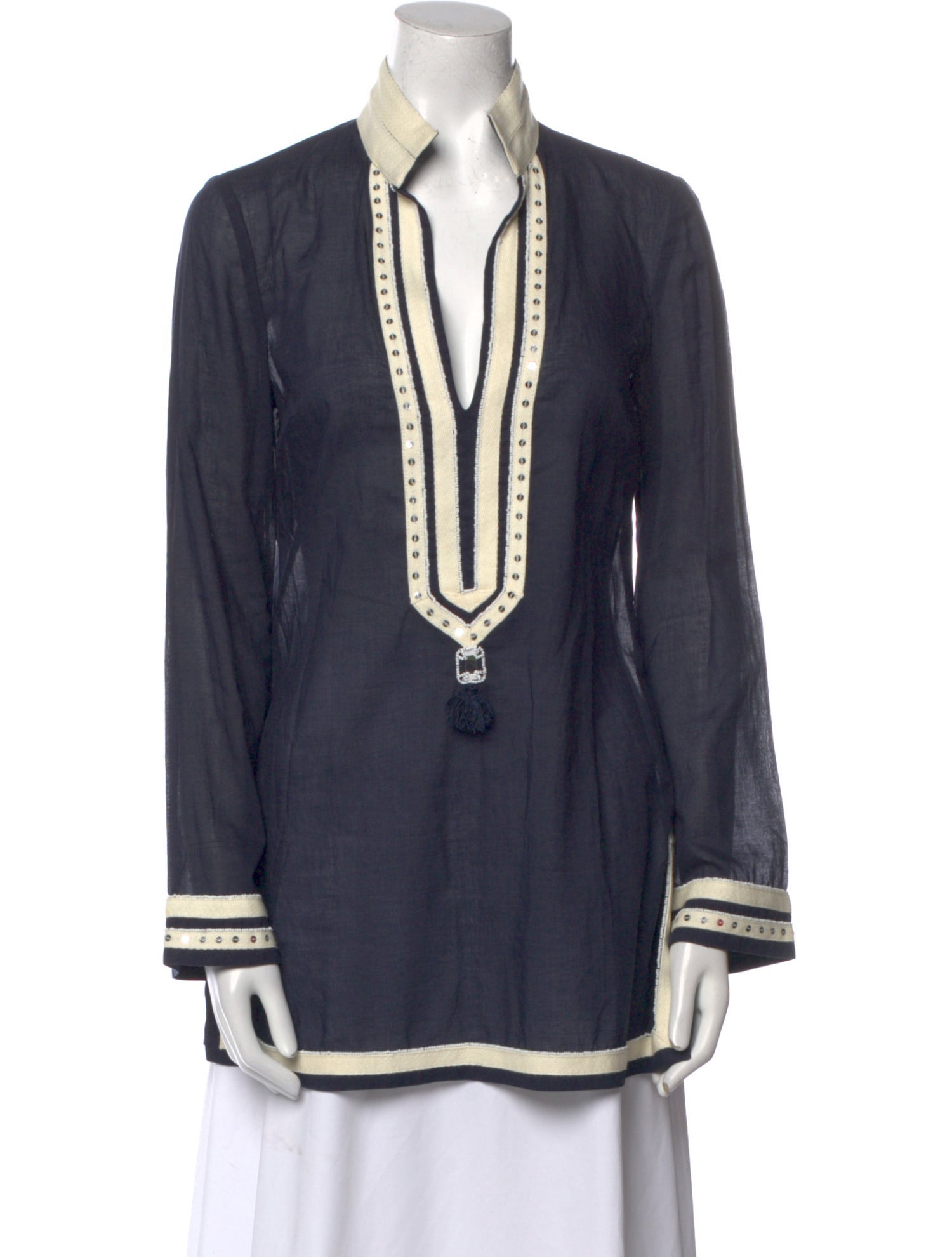 Tory Burch V-Neck Long Sleeve Tunic