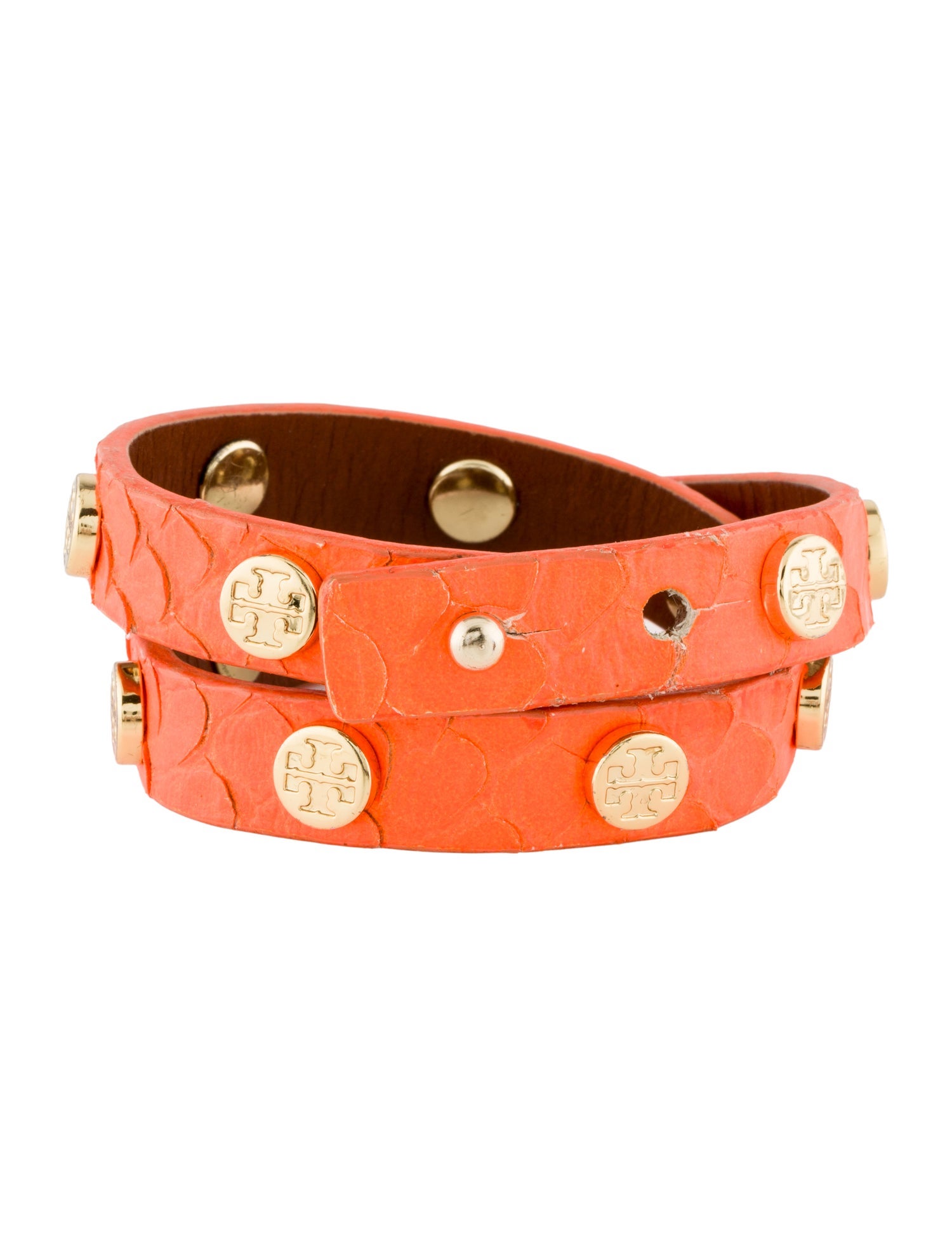 Tory Burch Studded Leather Double Wrap Bracelet