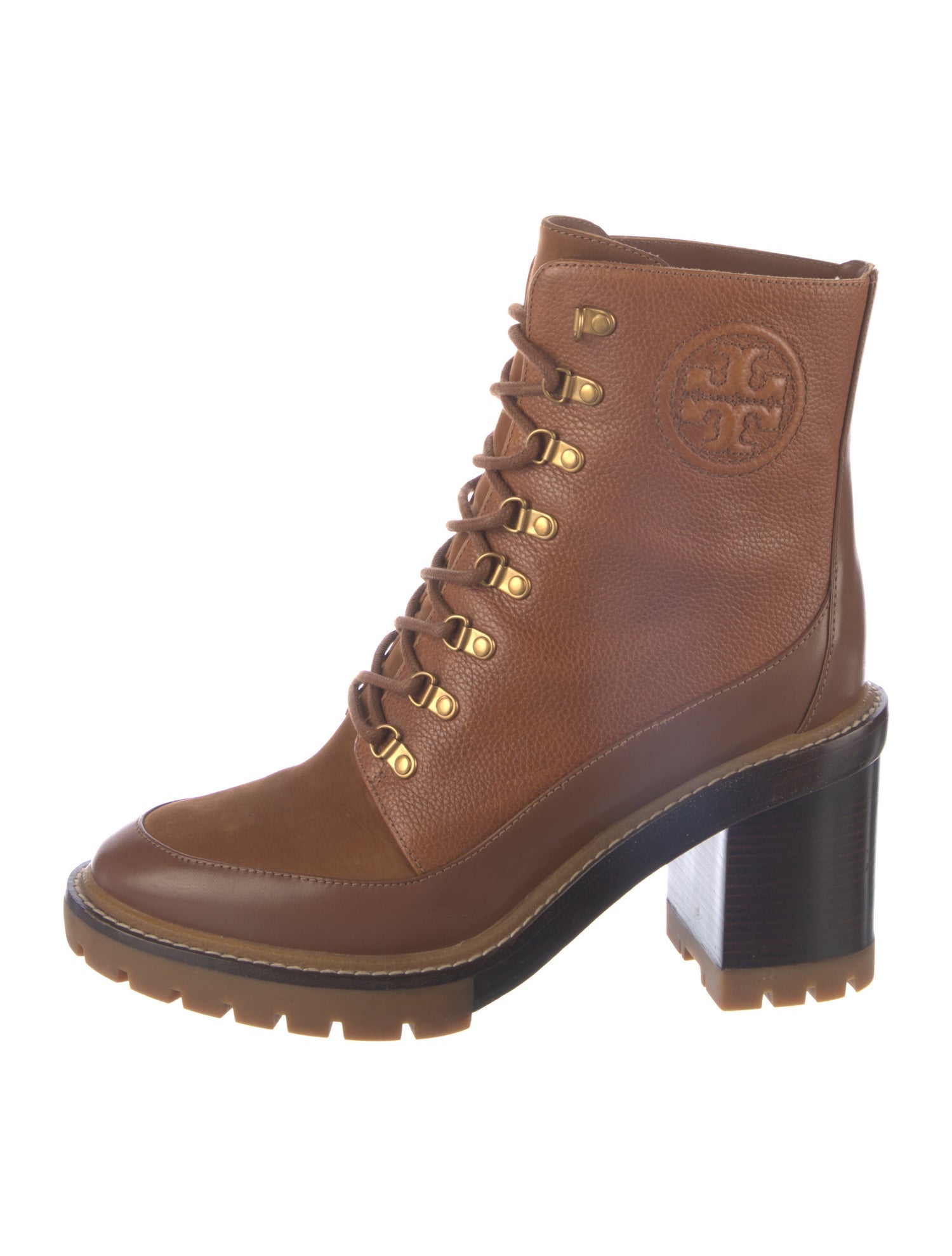 Tory Burch Leather Lace-Up Boots