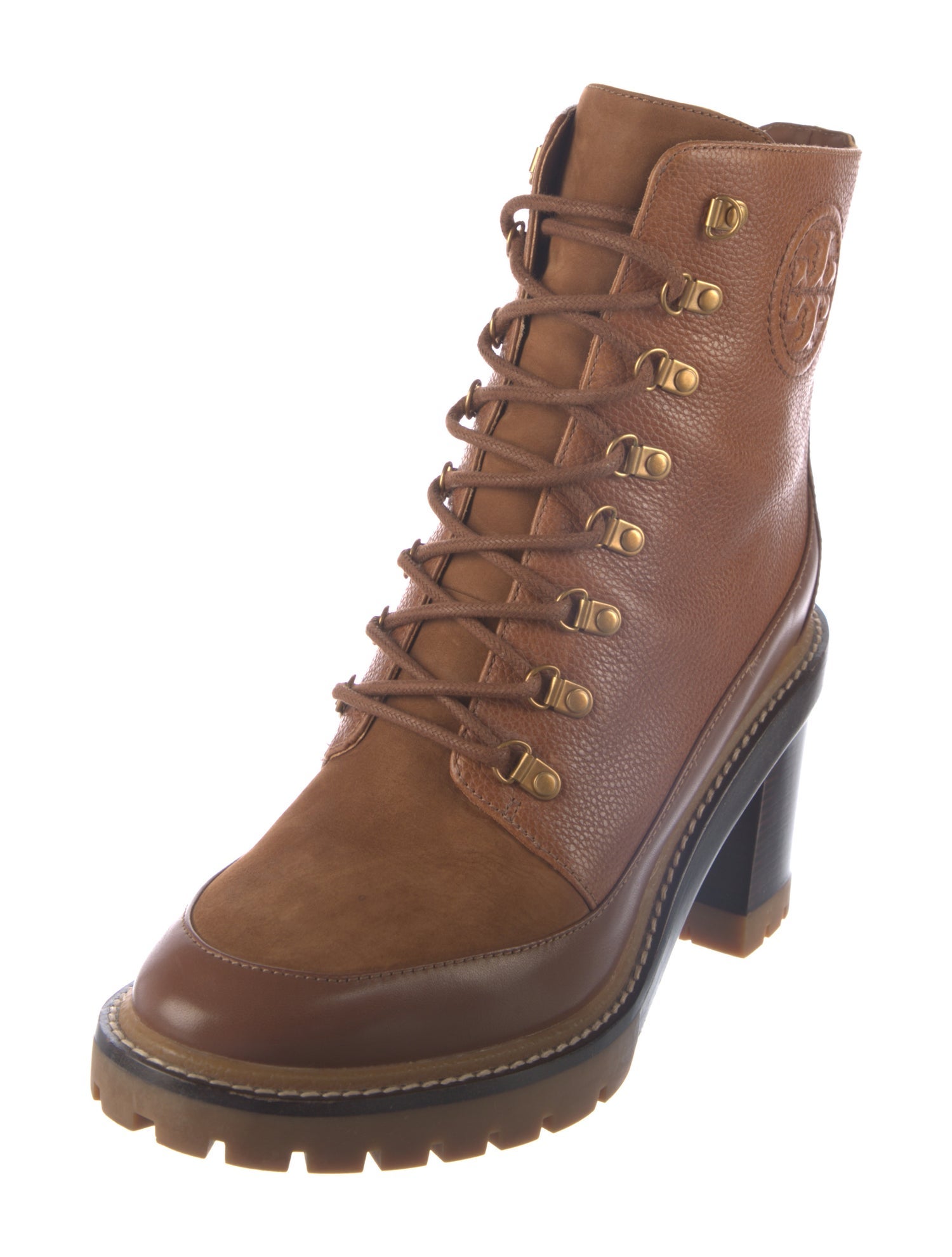 Tory Burch Leather Lace-Up Boots