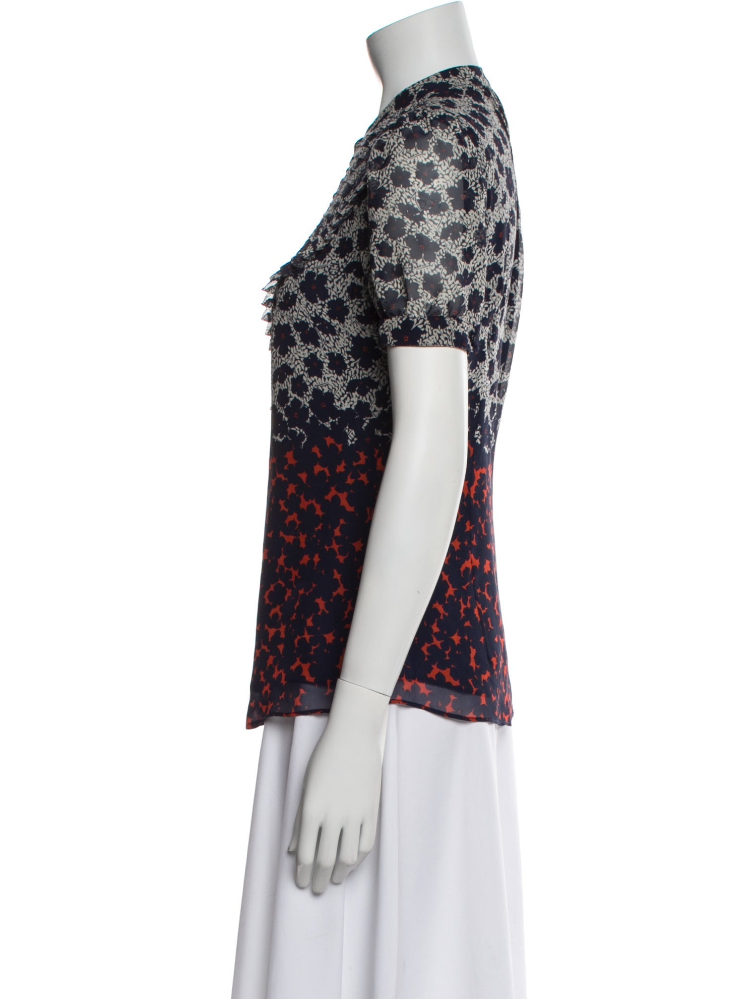 Tory Burch Silk Printed Button-Up Top