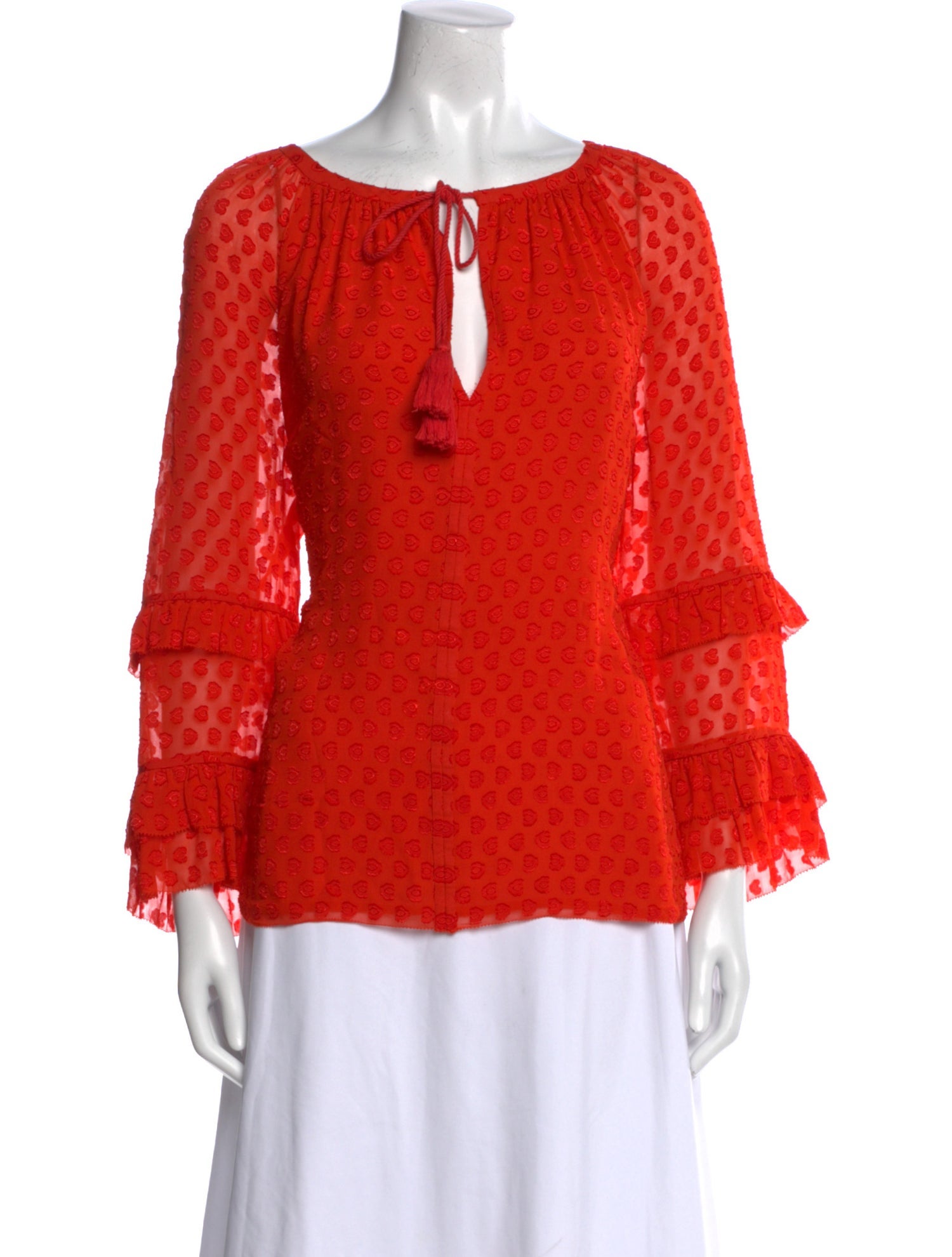 Tory Burch V-Neck Long Sleeve Blouse